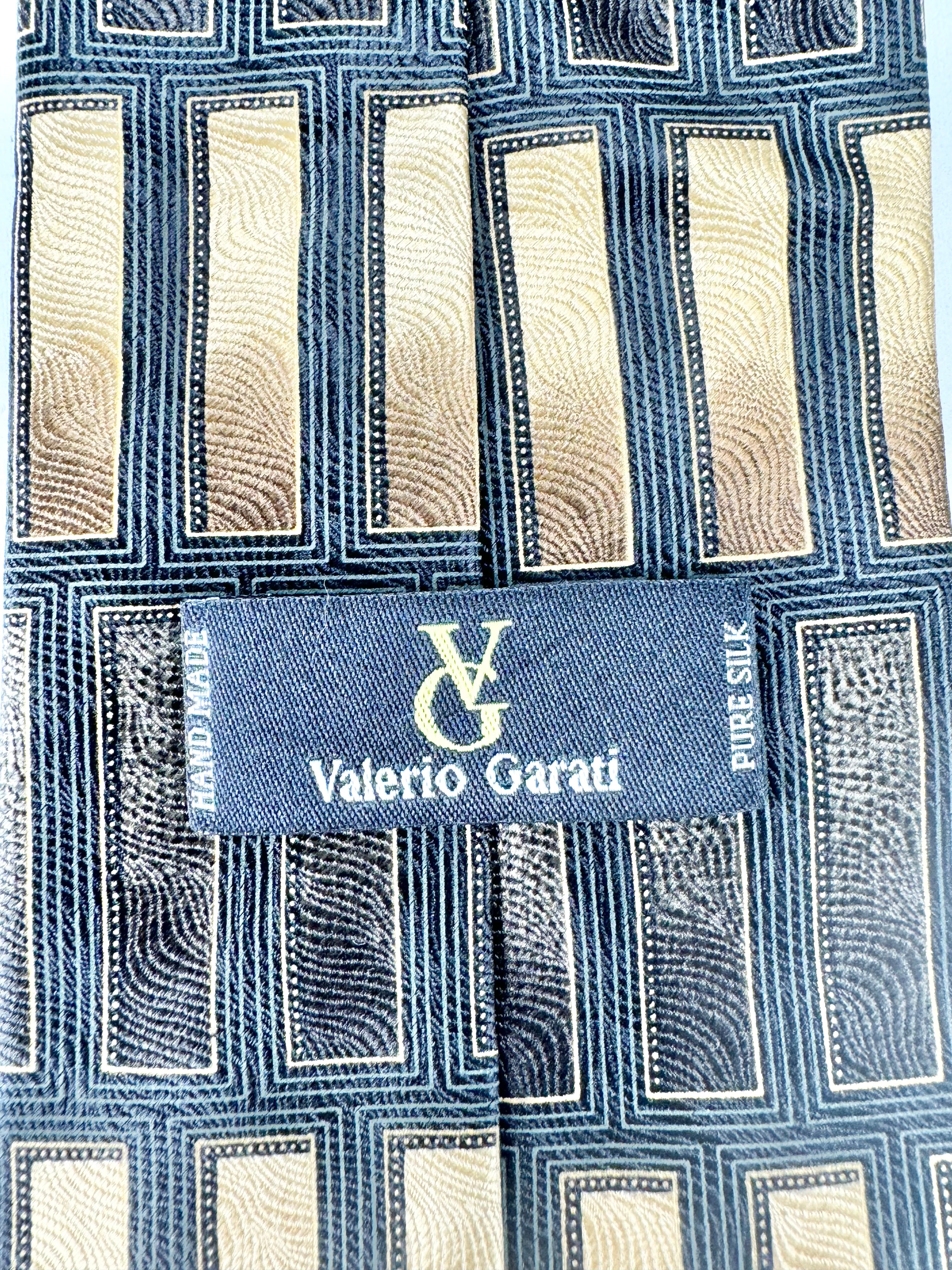 Valerio Garati Handmade Black, Gold & Green Silk Tie