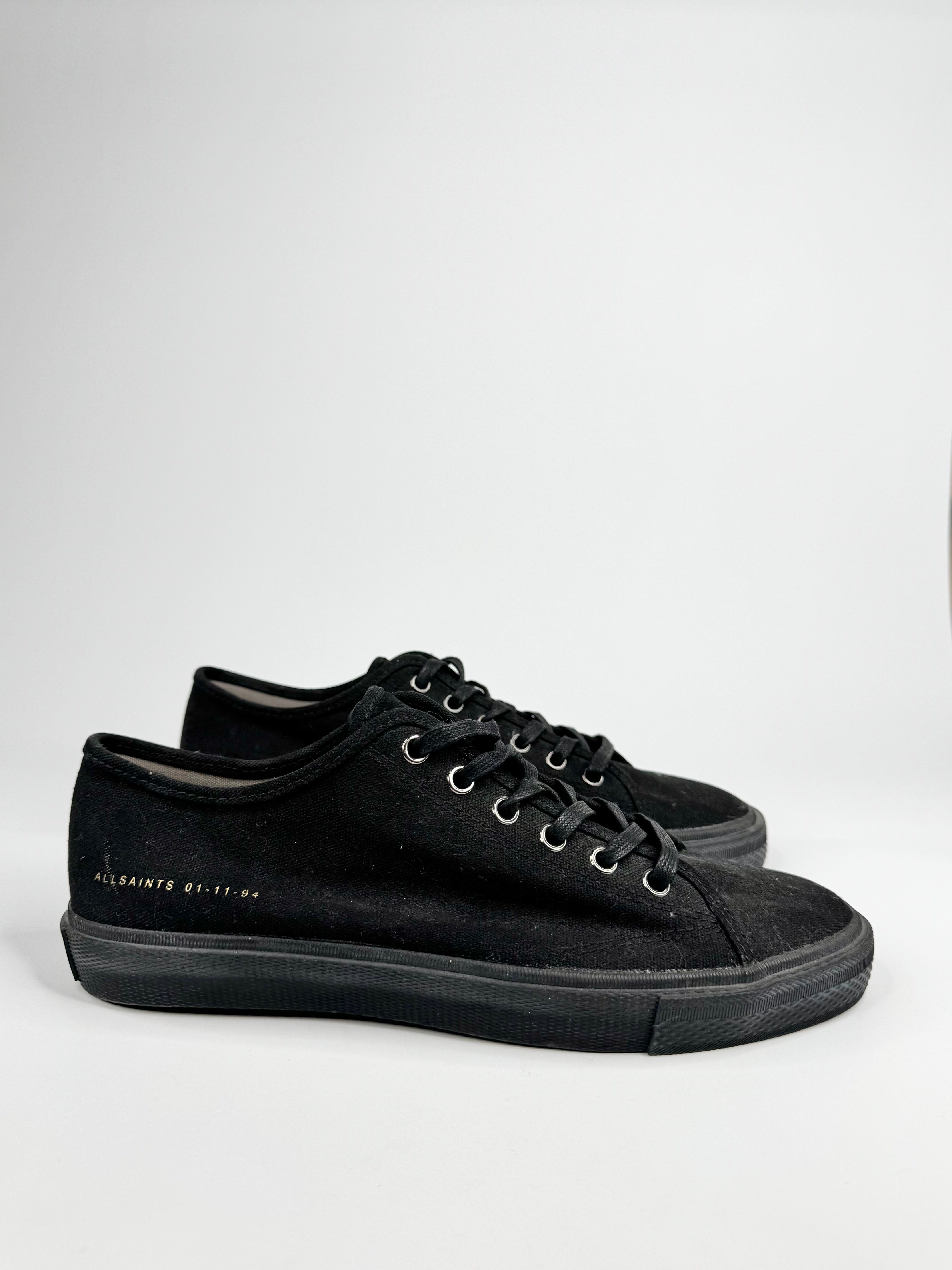 All Saints Black Lace Up Low Top Sneakers - EU42