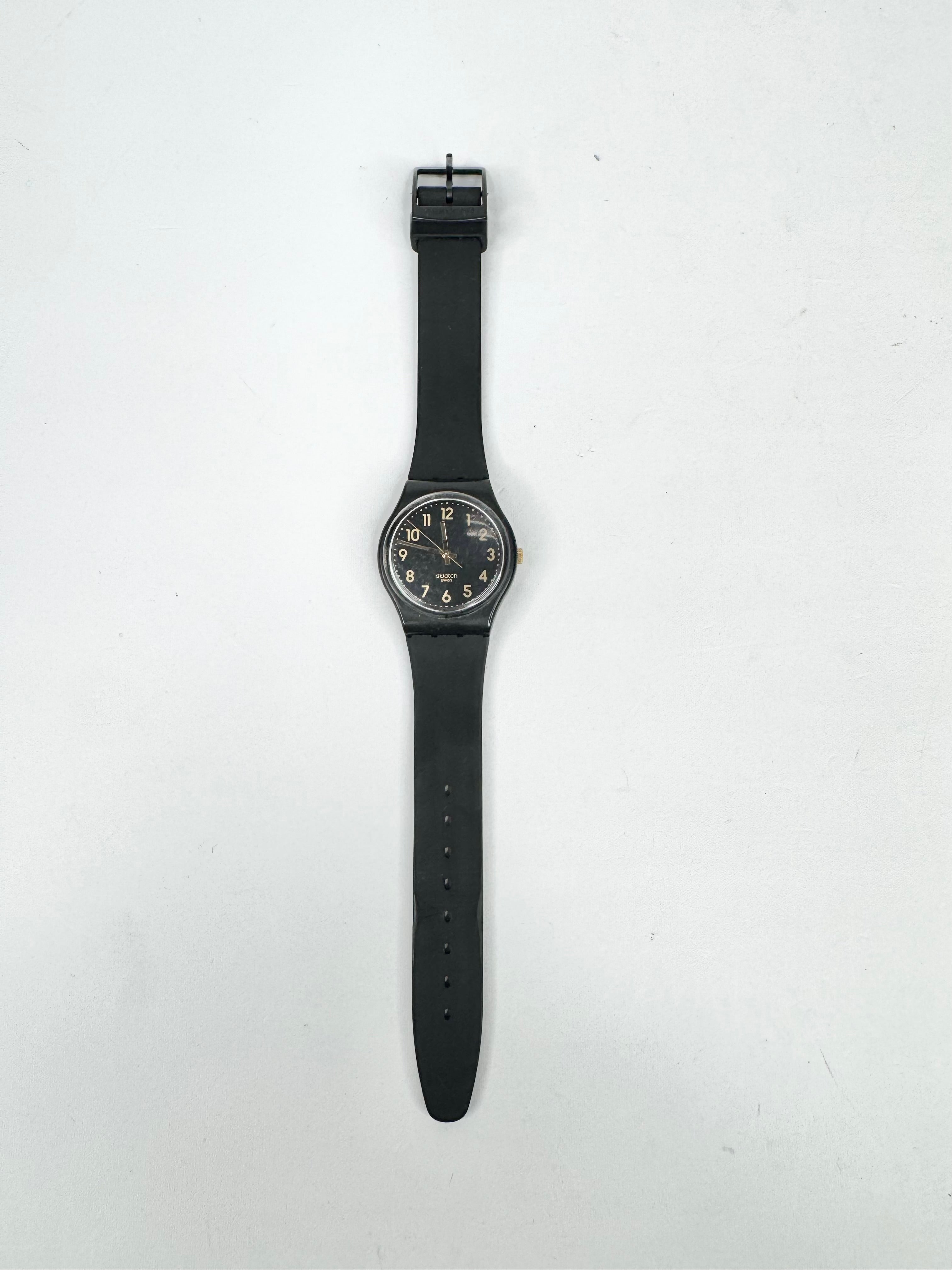 Swatch Black Rubber Band Watch
