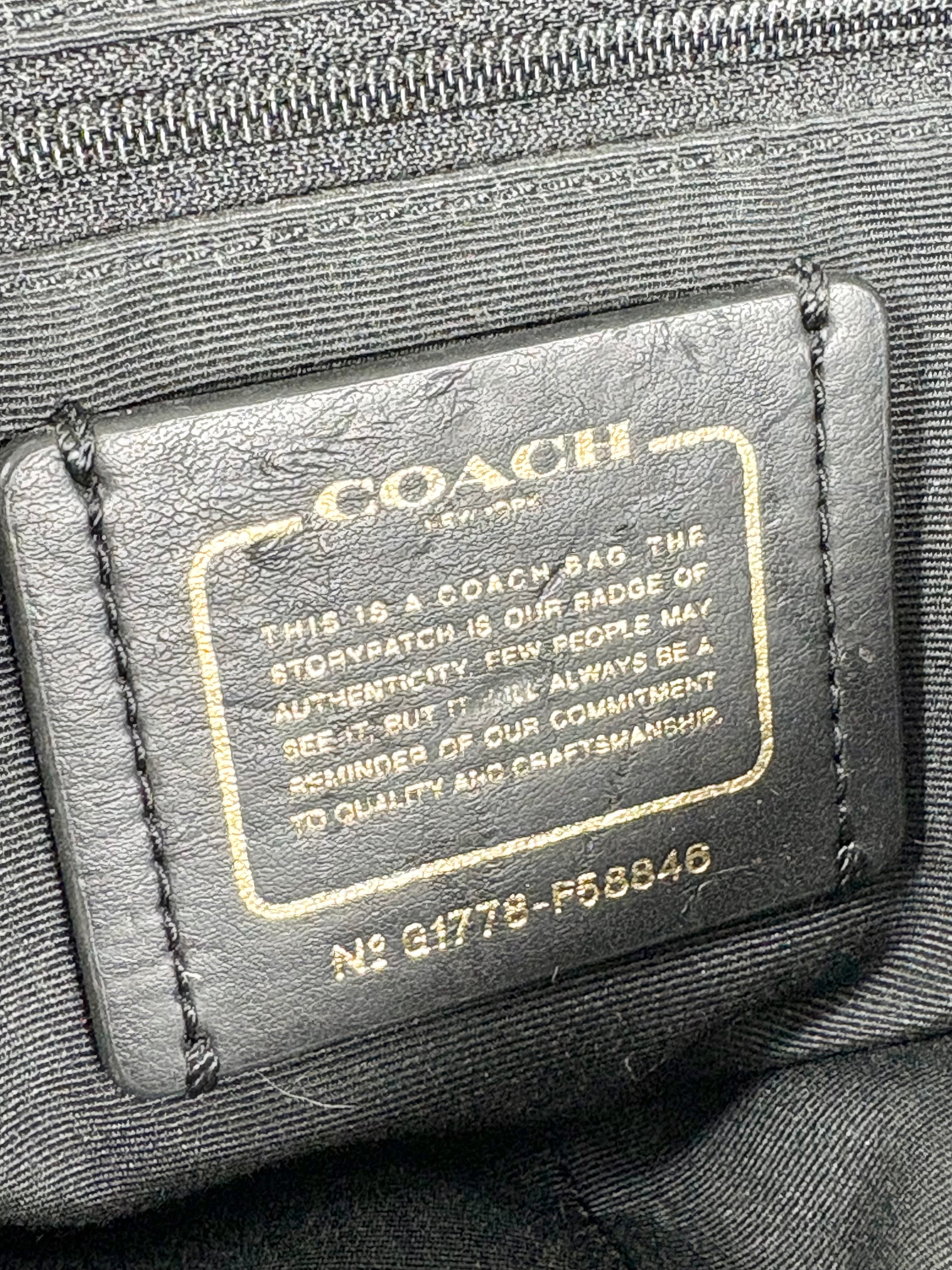 Coach Black Cross-Grained Leather City Tote Bag