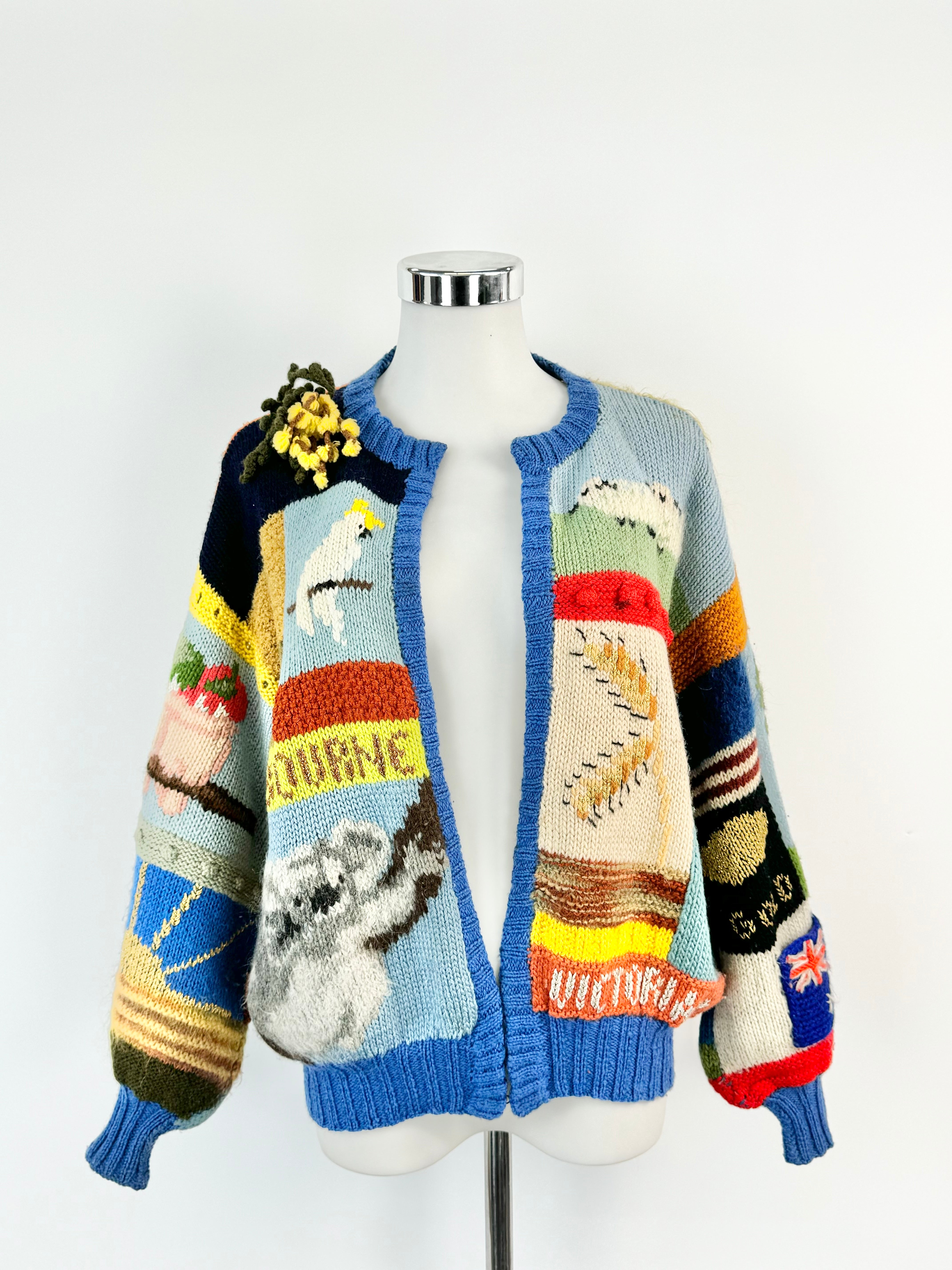 Vintage Patchwork Knit Melbourne Cardigan - AU8/10