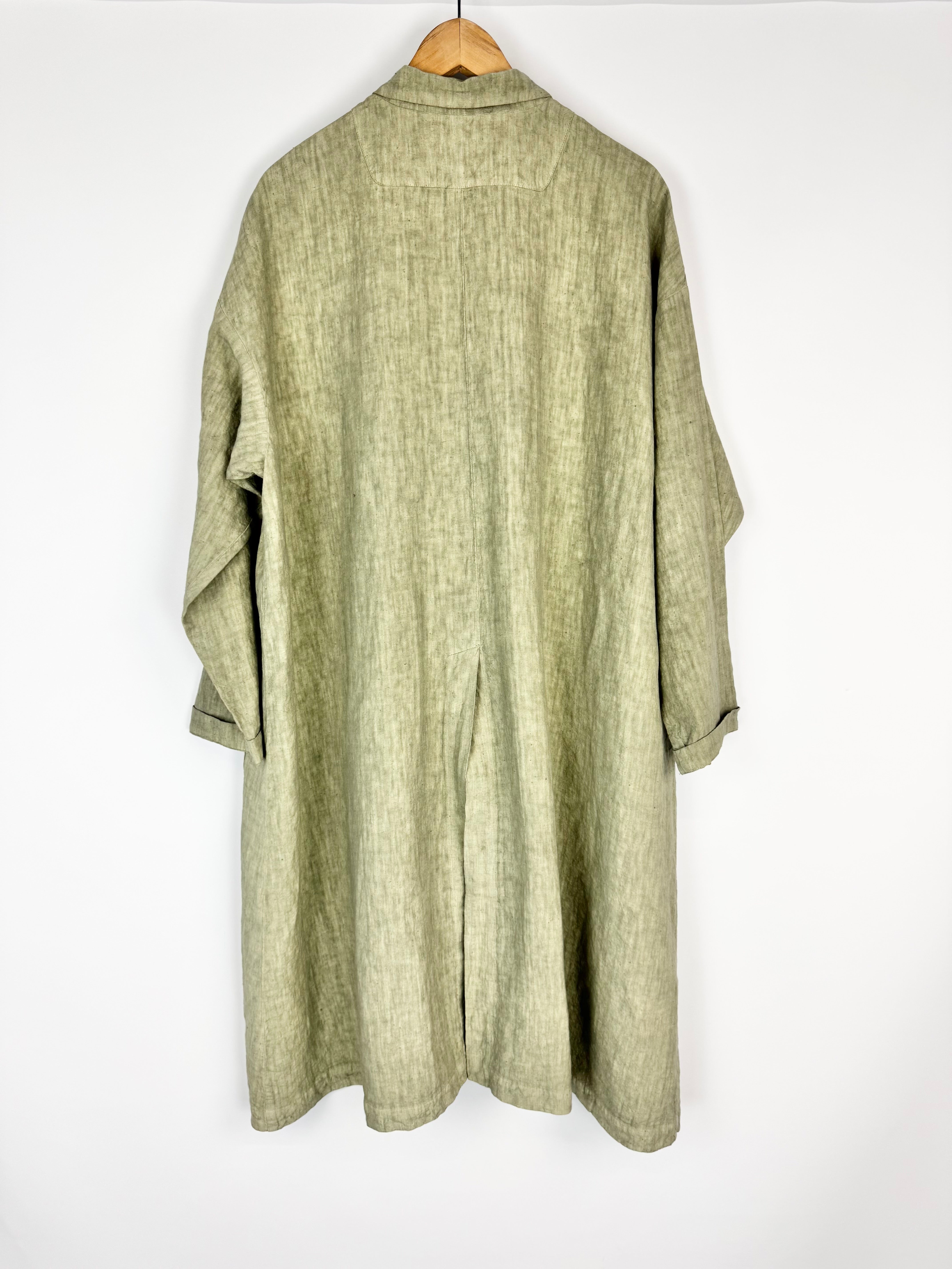 Manuelle Guibal Green Linen Shirt Dress - AU12/14