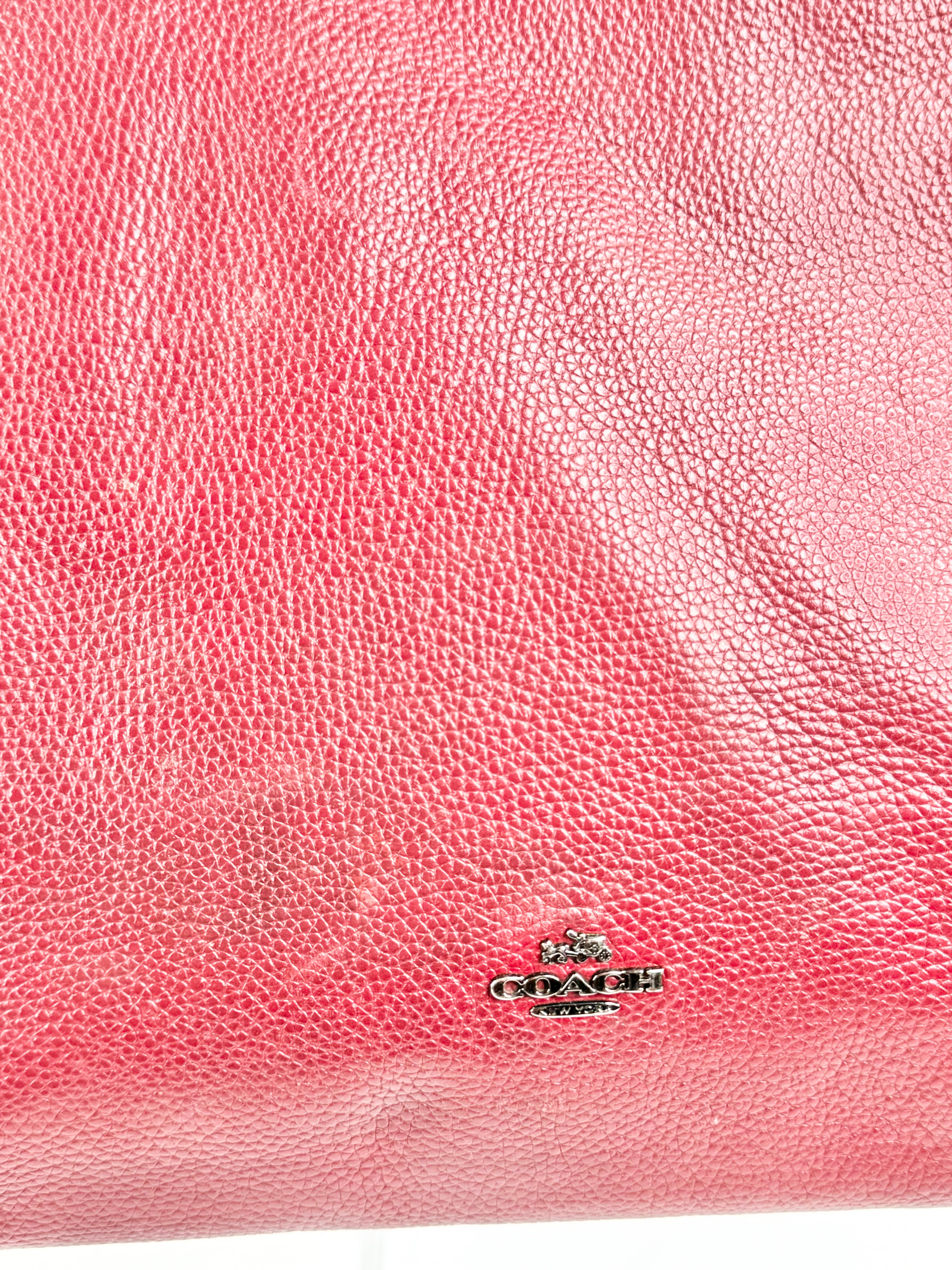Coach Oxblood Grained Leather Tote