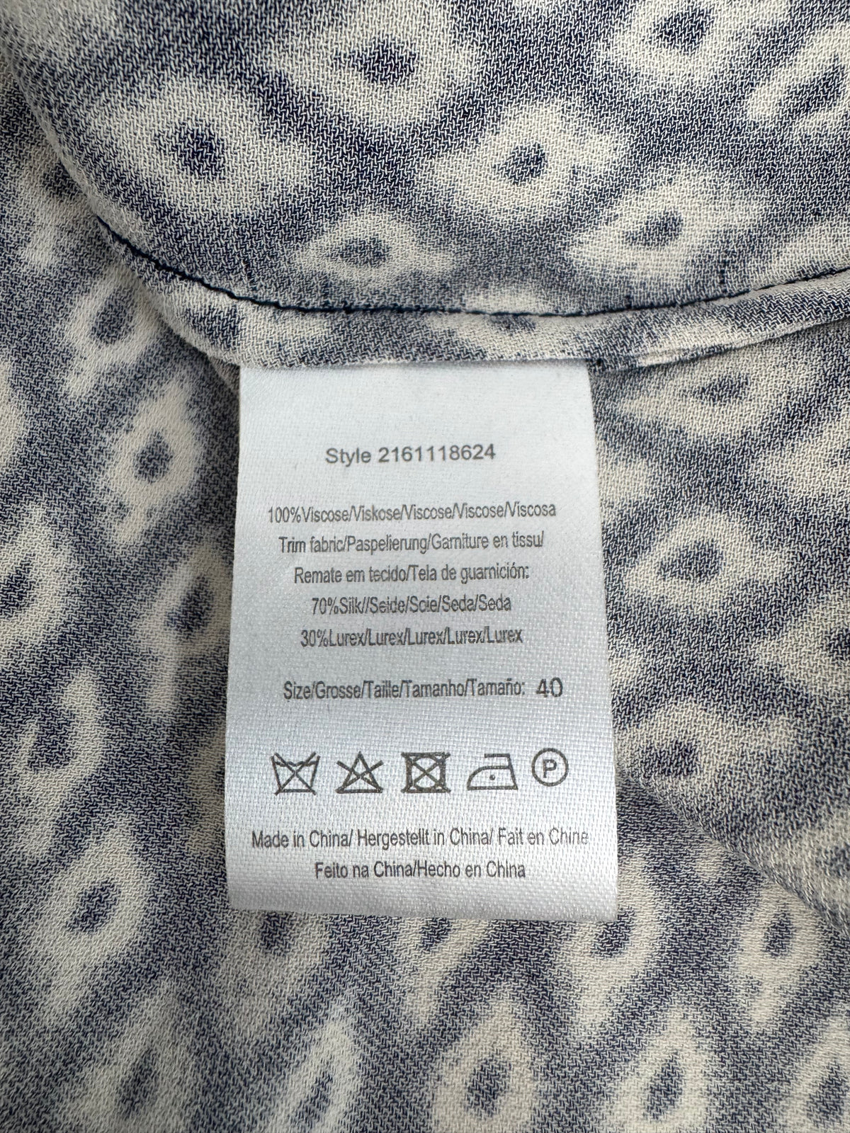 Day Birger et Mikkelsen Blue Patterned Button-Down Blouse - AU8/10