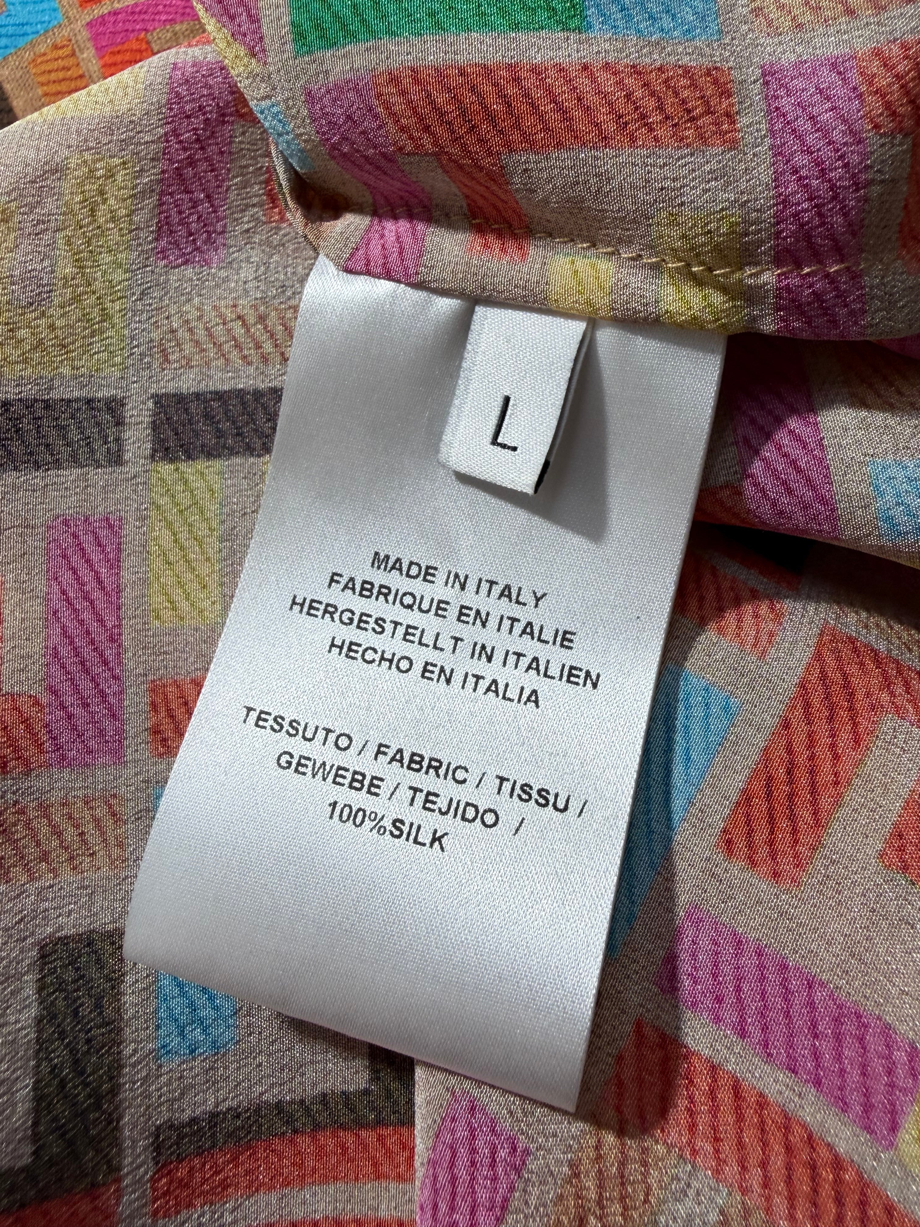 Fendi Multicolour Silk Monogramed Shirt - AU10/12