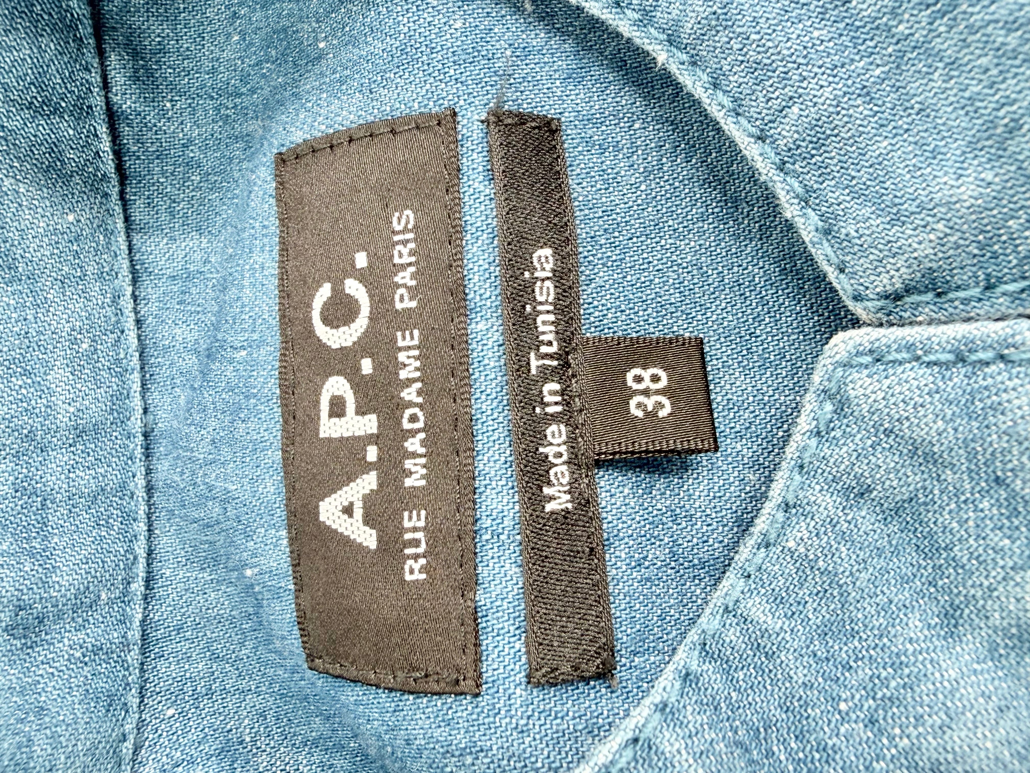 A.P.C Blue Cotton Smock Dress - AU10