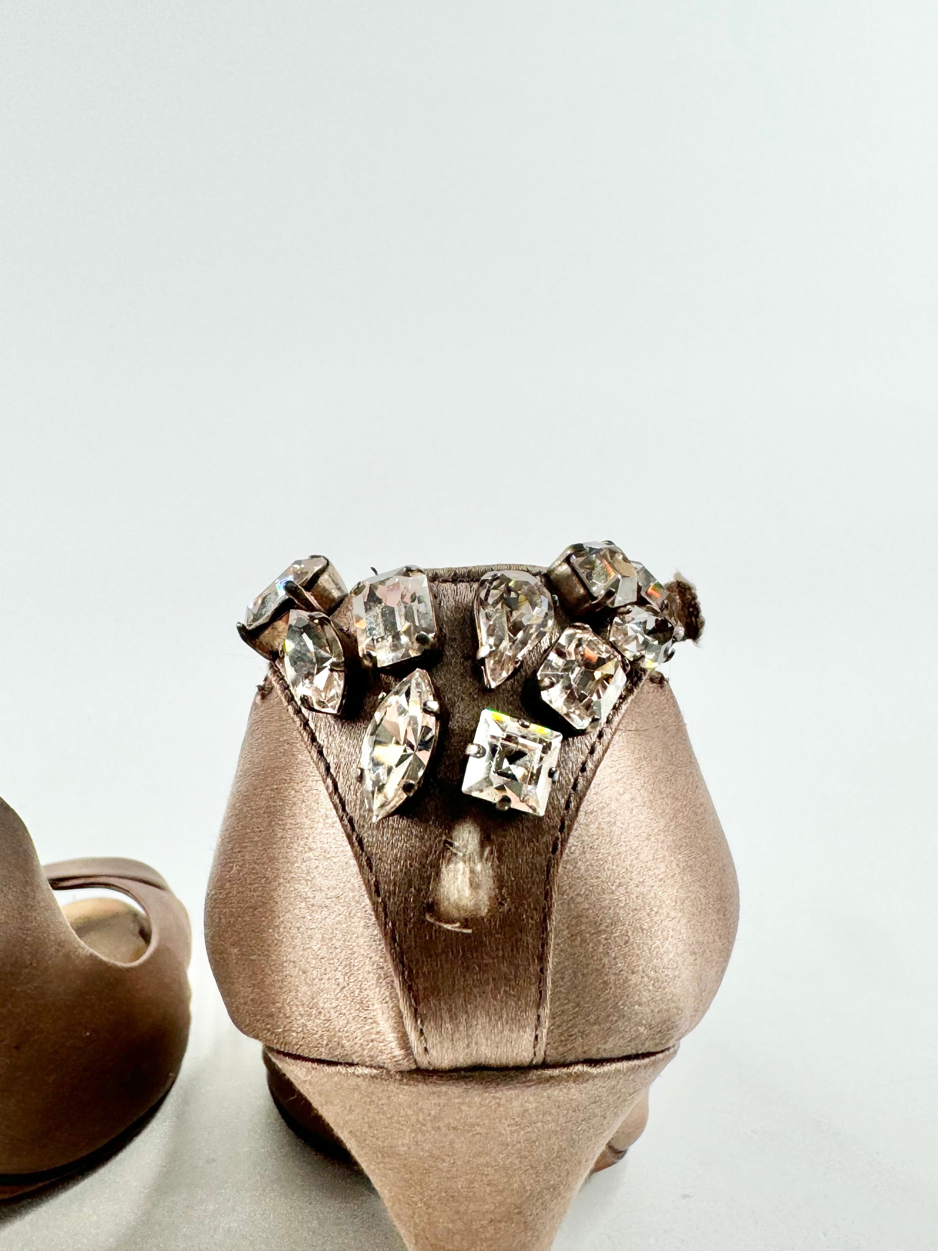 Giuseppe Zanotti Bejewelled Satin Stilettos - EU38