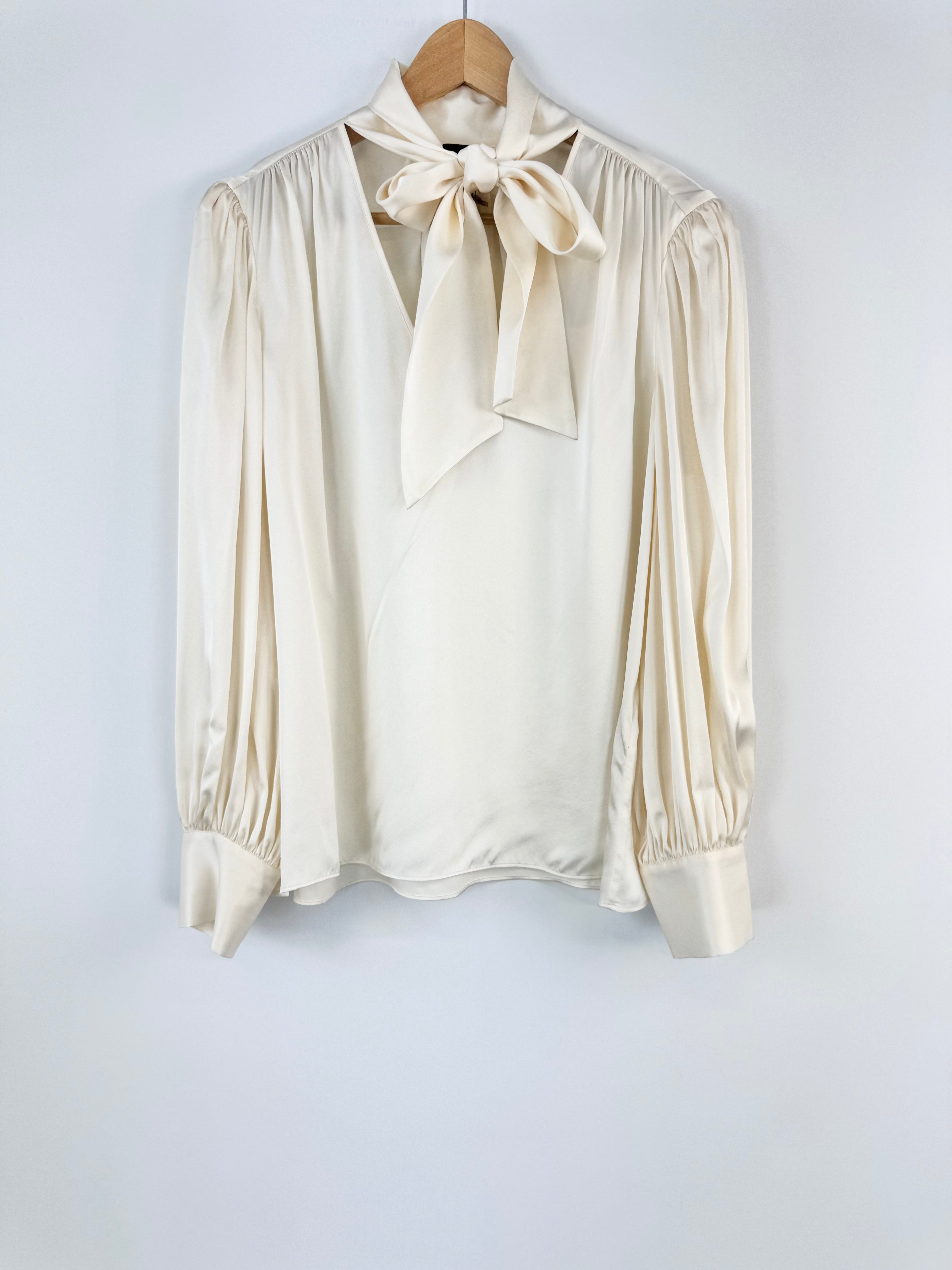 Husk Cream Silk 'Lili' Pussybow Blouse NWT - AU14