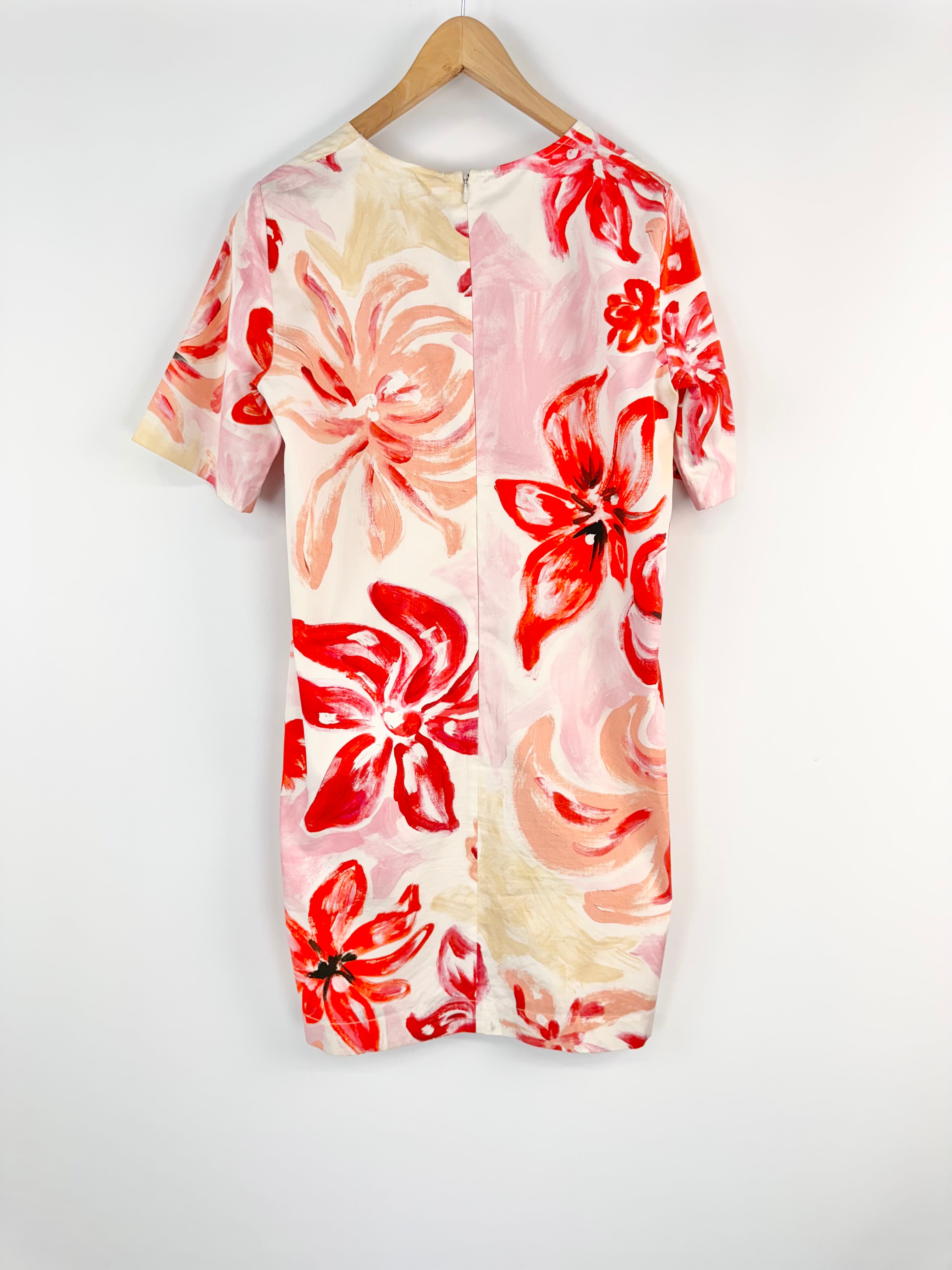 Marni Pink Brushstroke Floral Cotton & Silk Dress - AU10