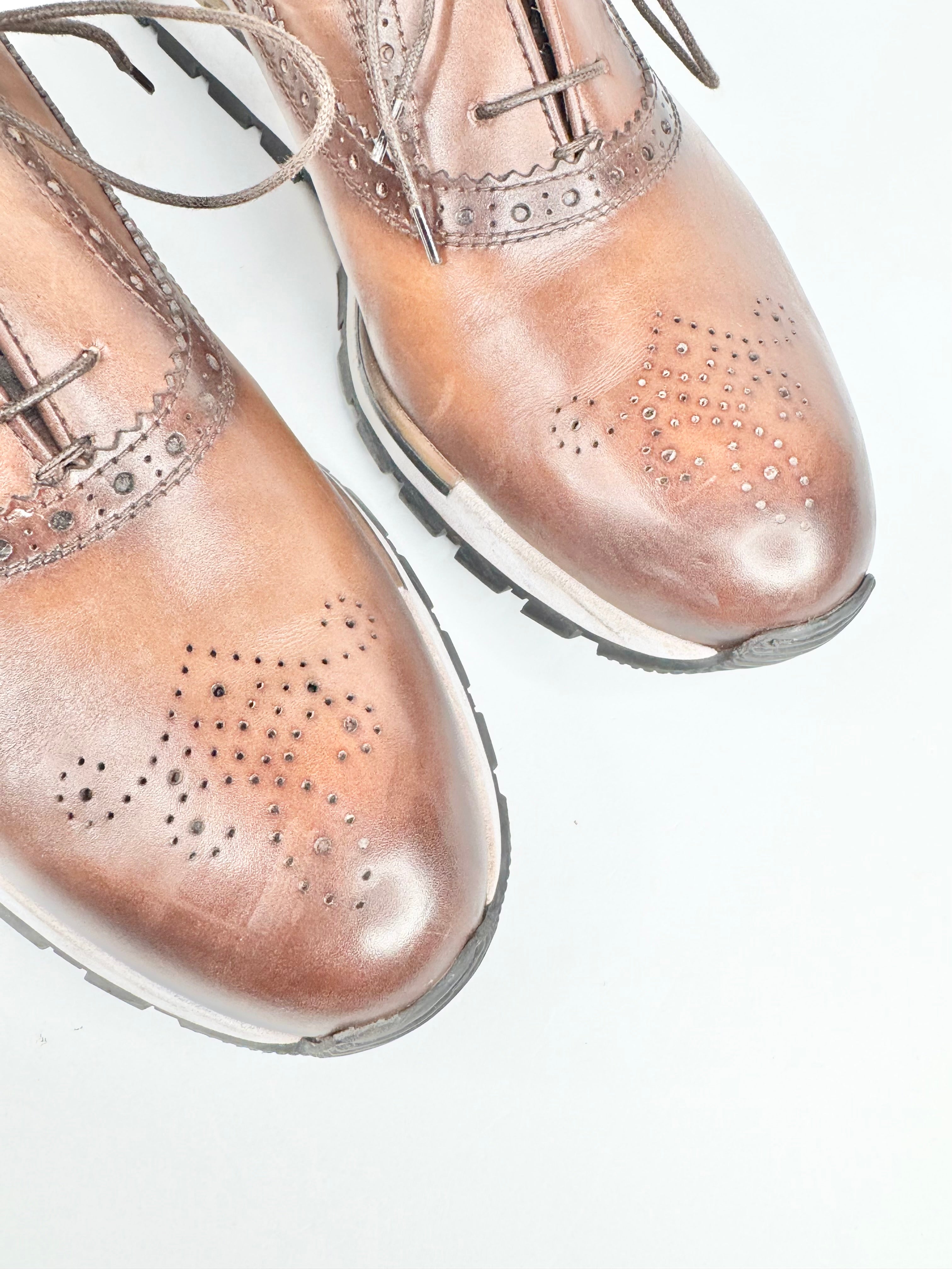 Berluti Light Brown 'Fast Track' Leather Sneakers - EU43.5