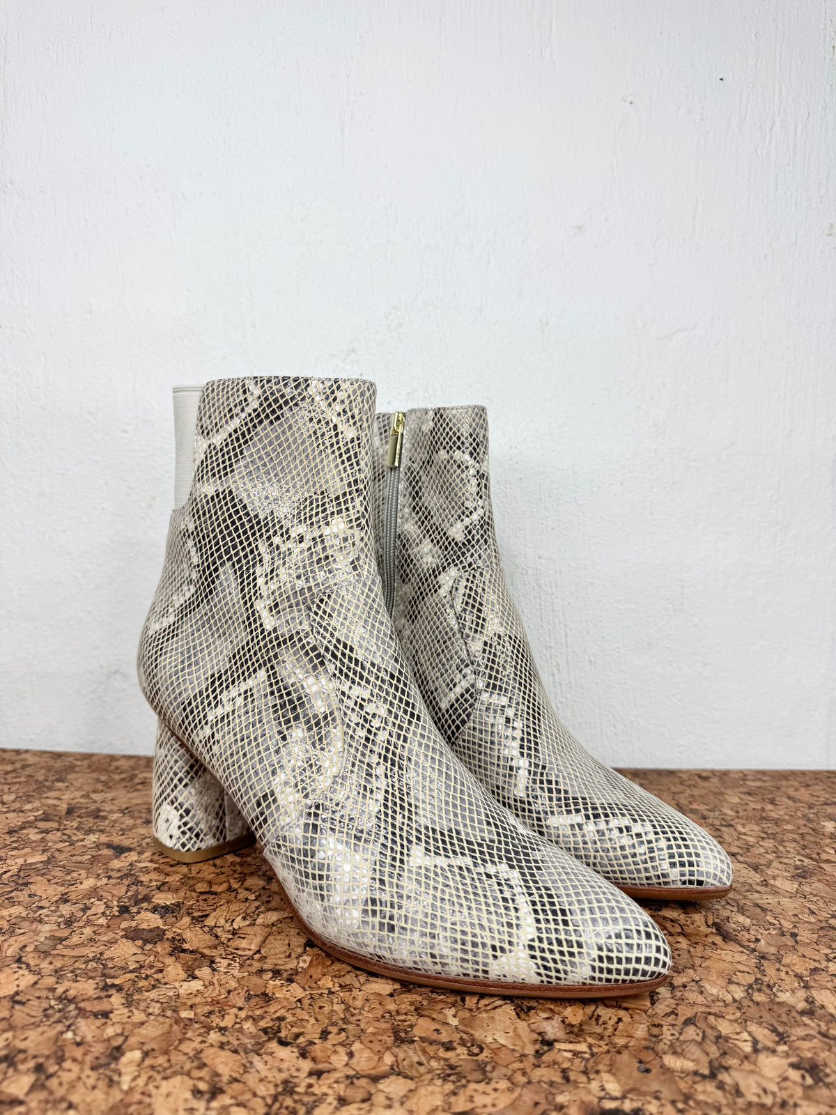 Bared 'Raptor' Snakeskin Embossed Heeled Ankle Boots - EU40