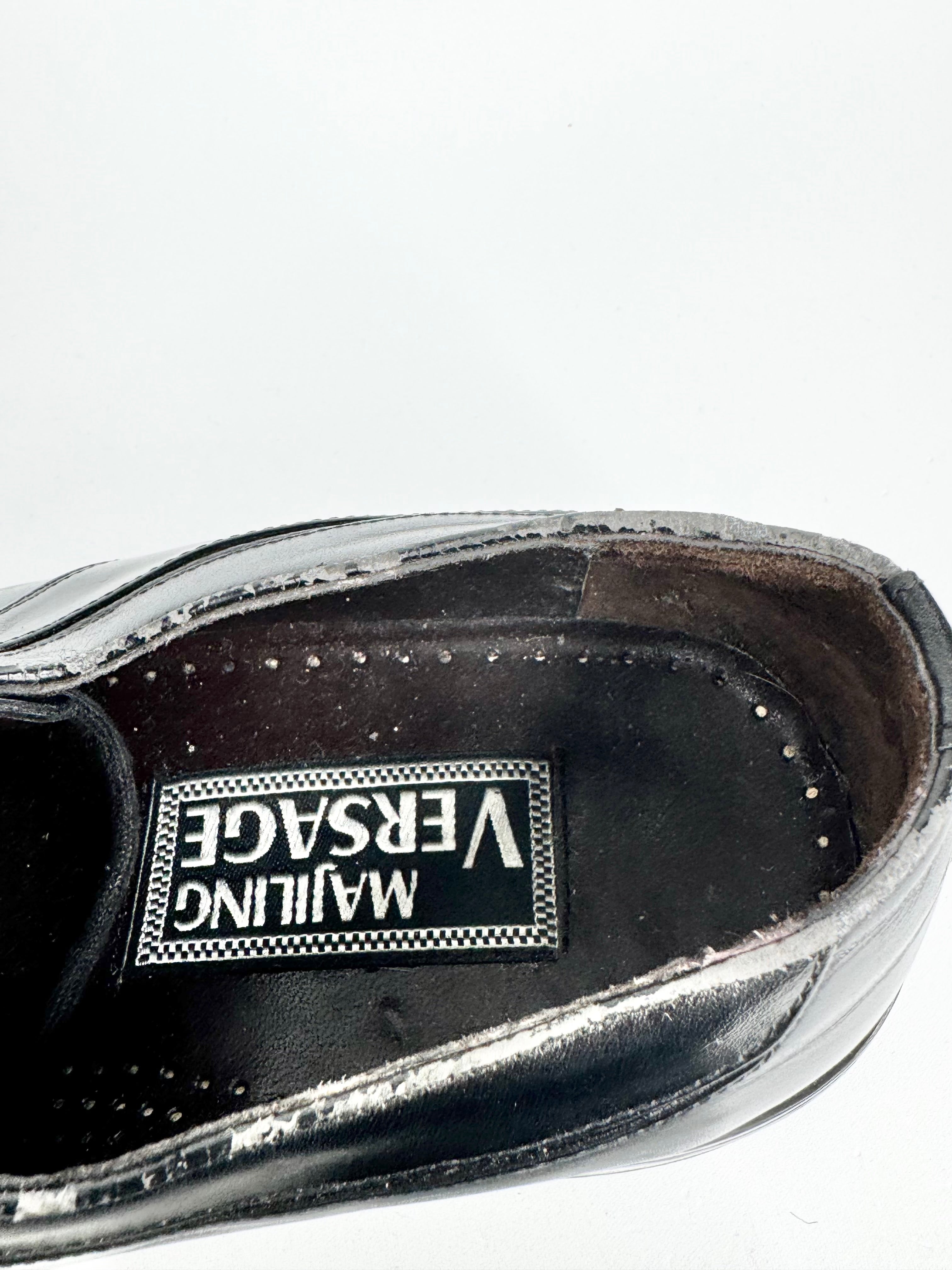 Vintage 'Versage' Black Lace Up Shoes - 25.5