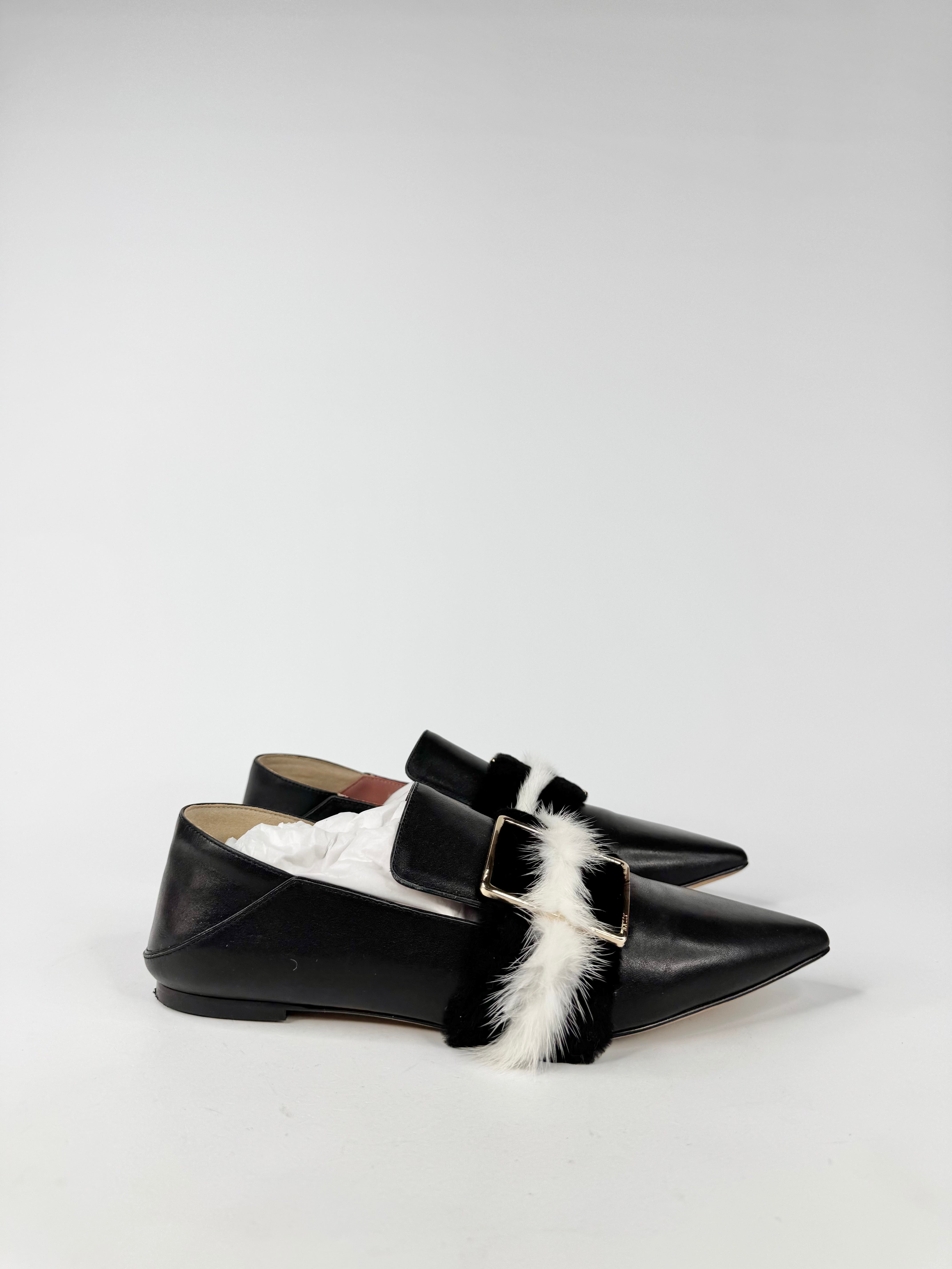 Bally Black & White 'Hamelia' Pointed Toe Mules - EU39