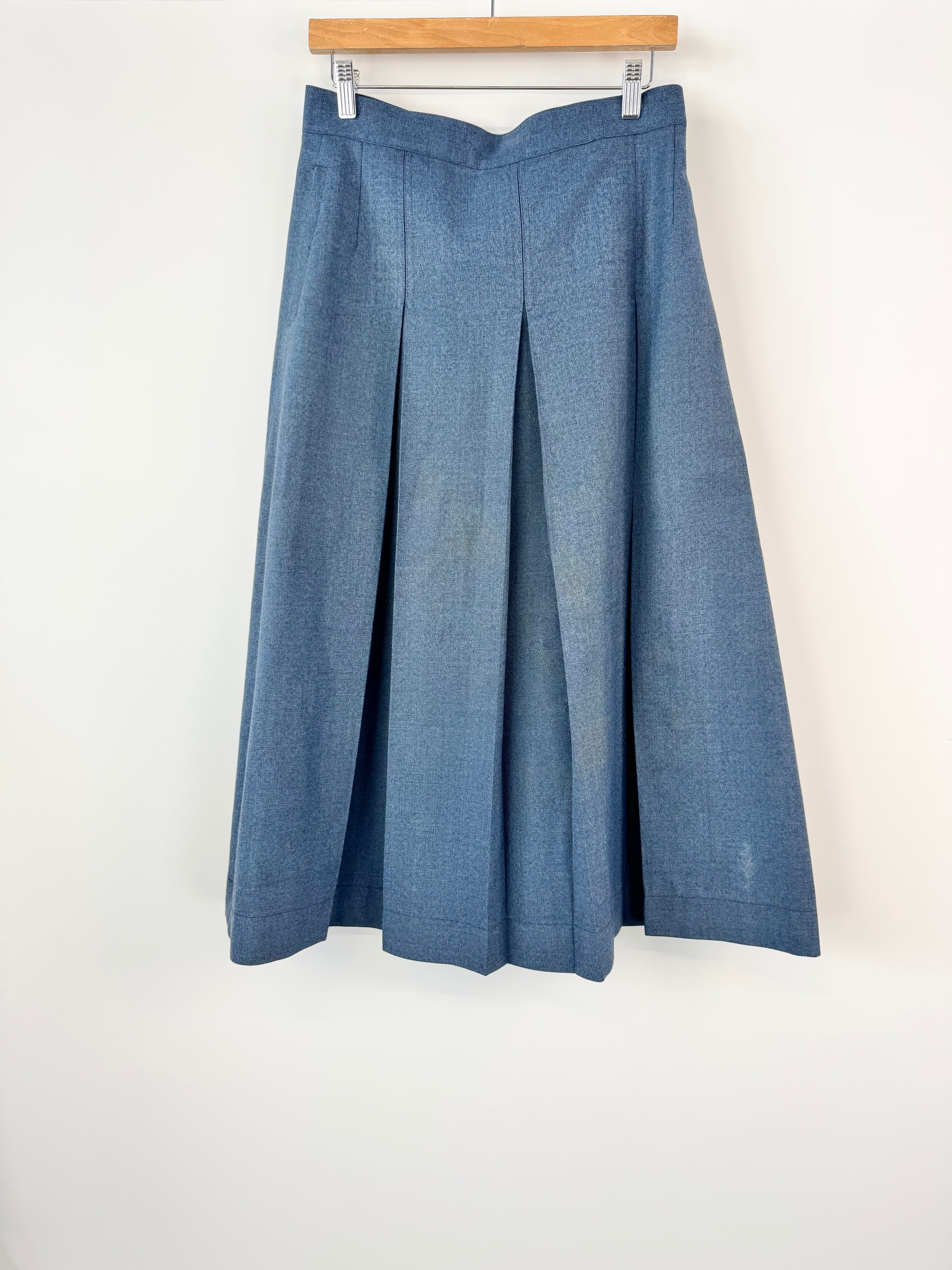 Noone Cobalt Box Pleated Long Skirt - AU8