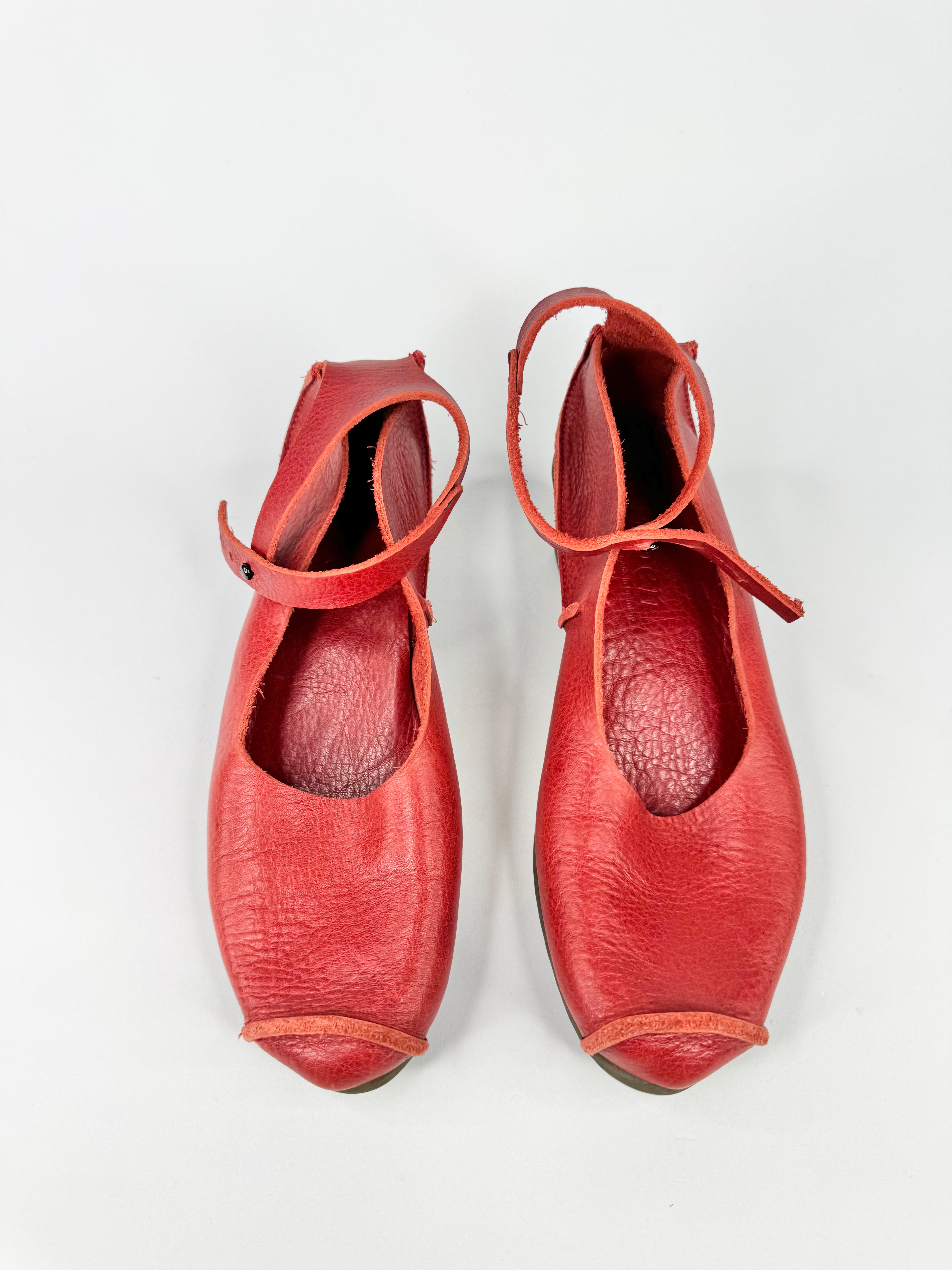 Trippen Brick Red Leather Mary Janes - EU39/40