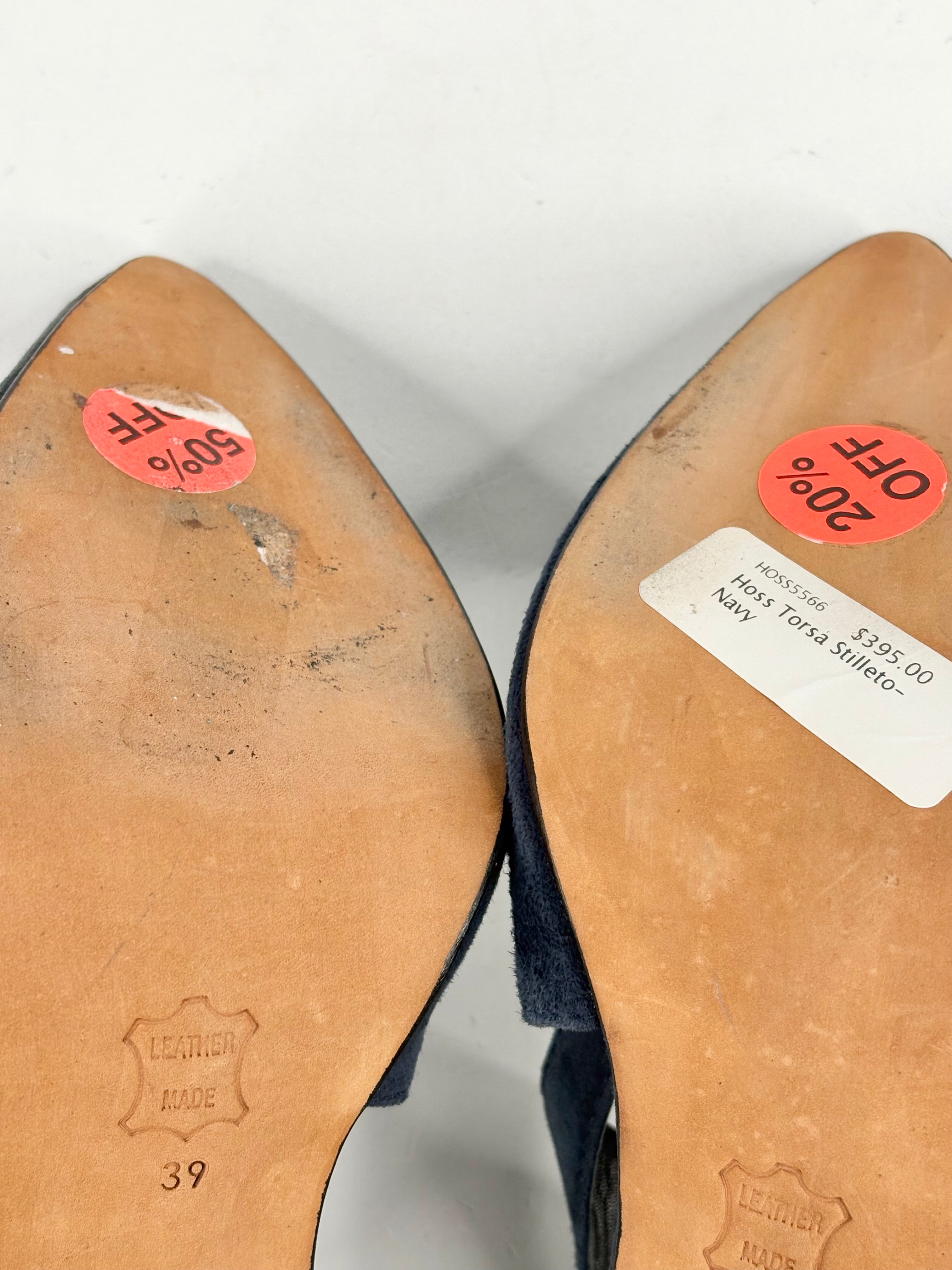 Hoss Navy Blue Suede 'Torsa' Stilettos - EU39