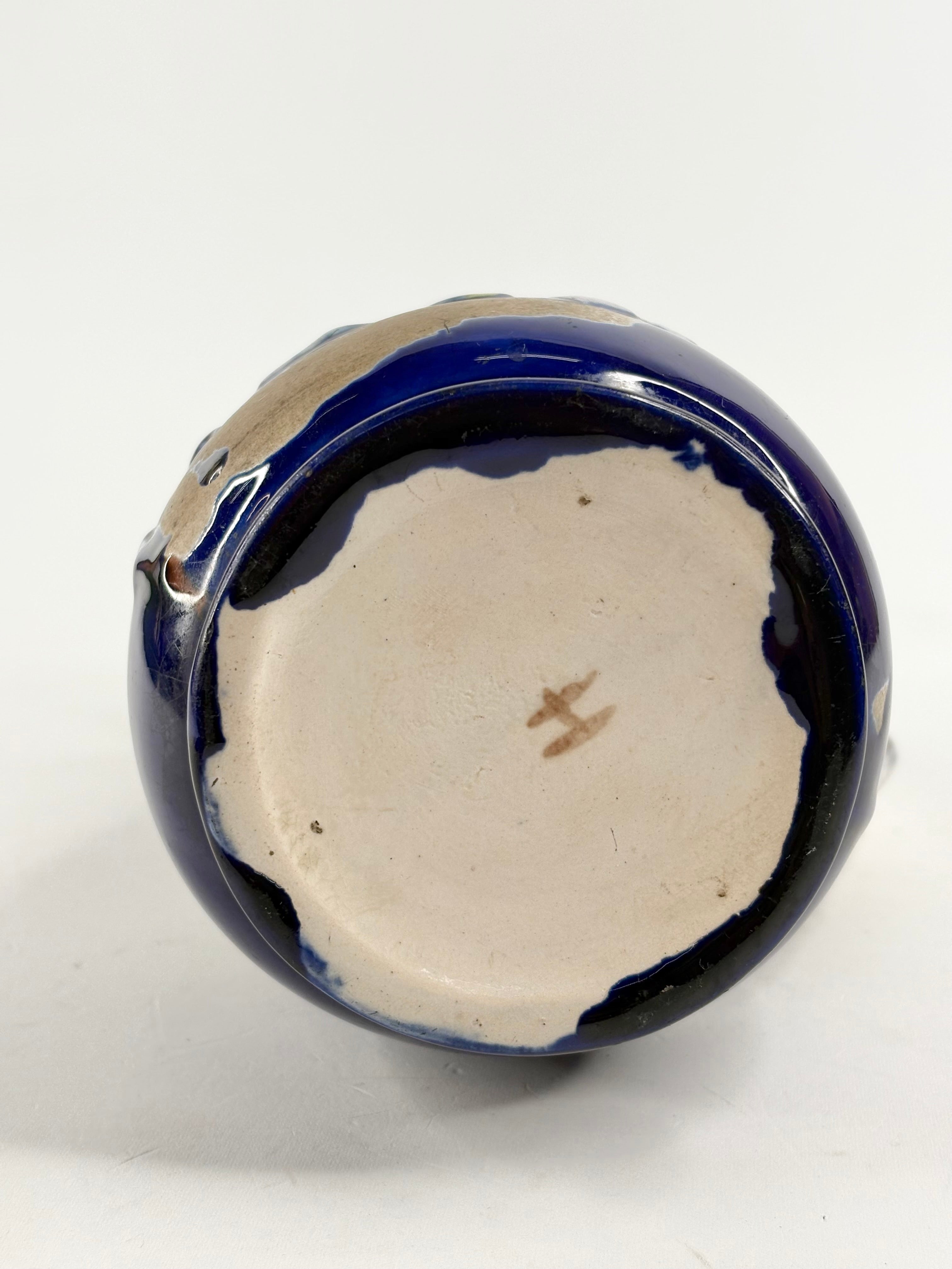 Cobalt Majolica Cat Pitcher