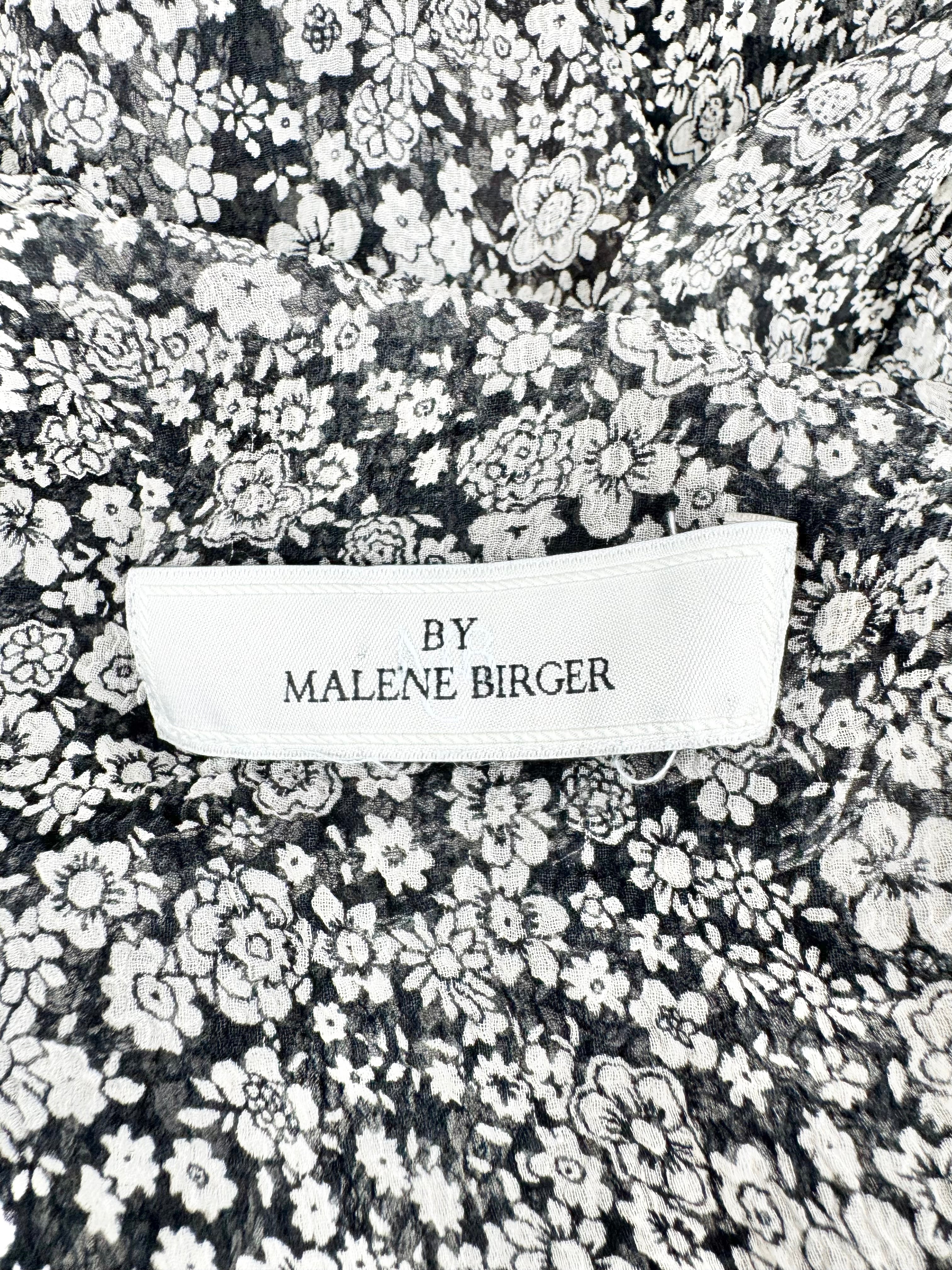 By Malene Birger Black & White Microfloral Dress - AU8
