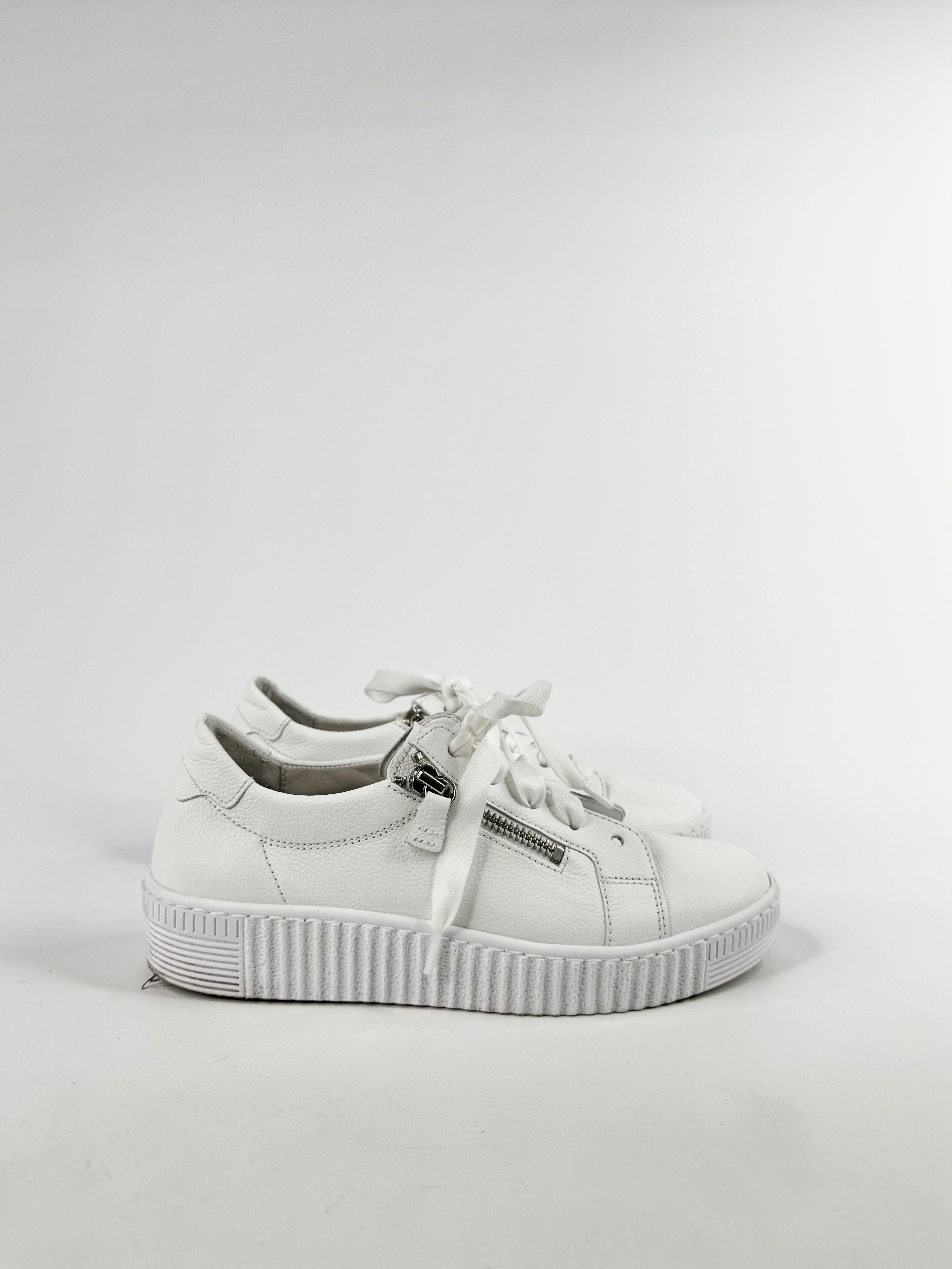 Garbor White Zipper Sneakers - 4