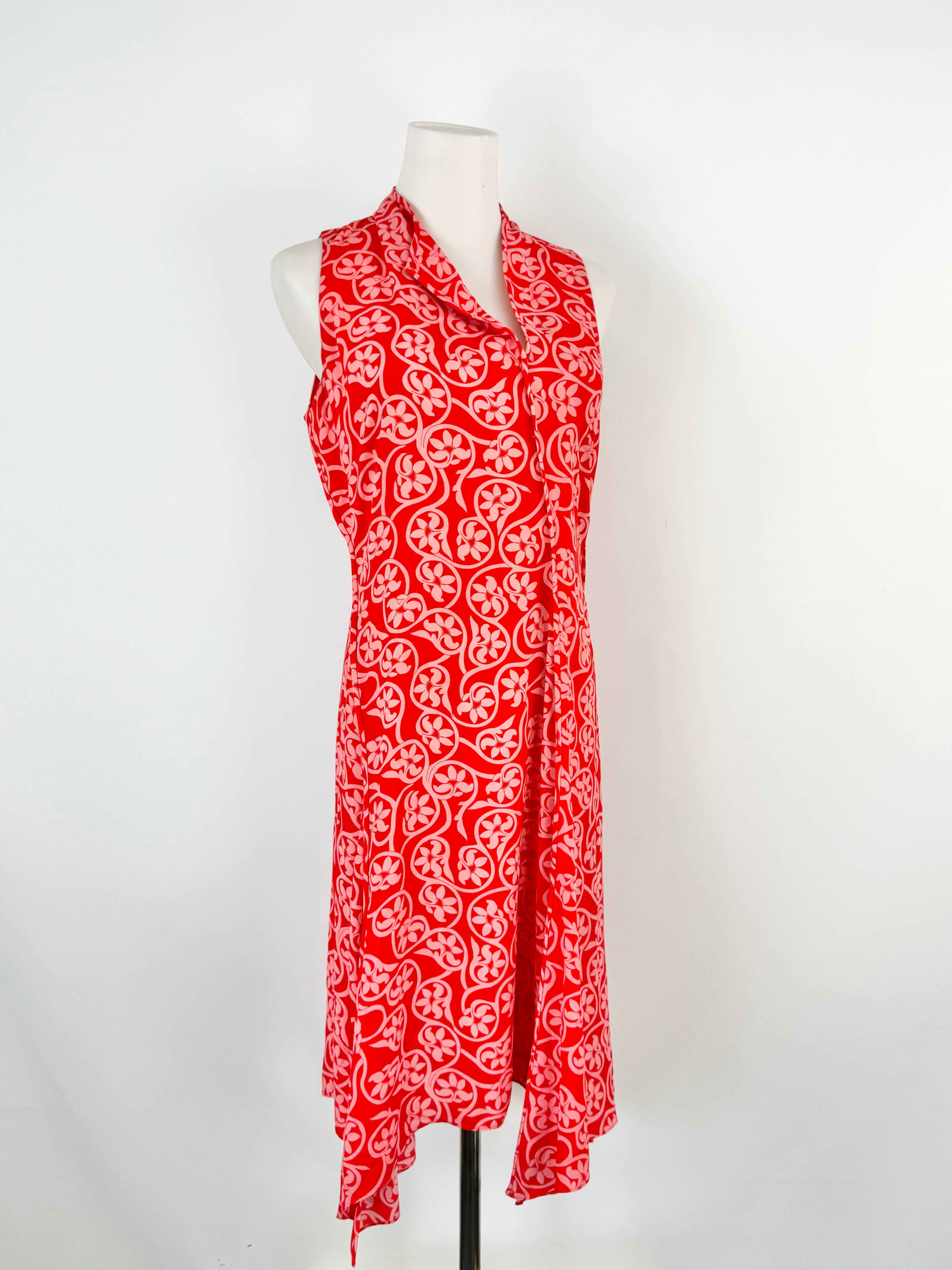Vintage Diane von Furstenberg Crepe Floral Midi Dress - AU6