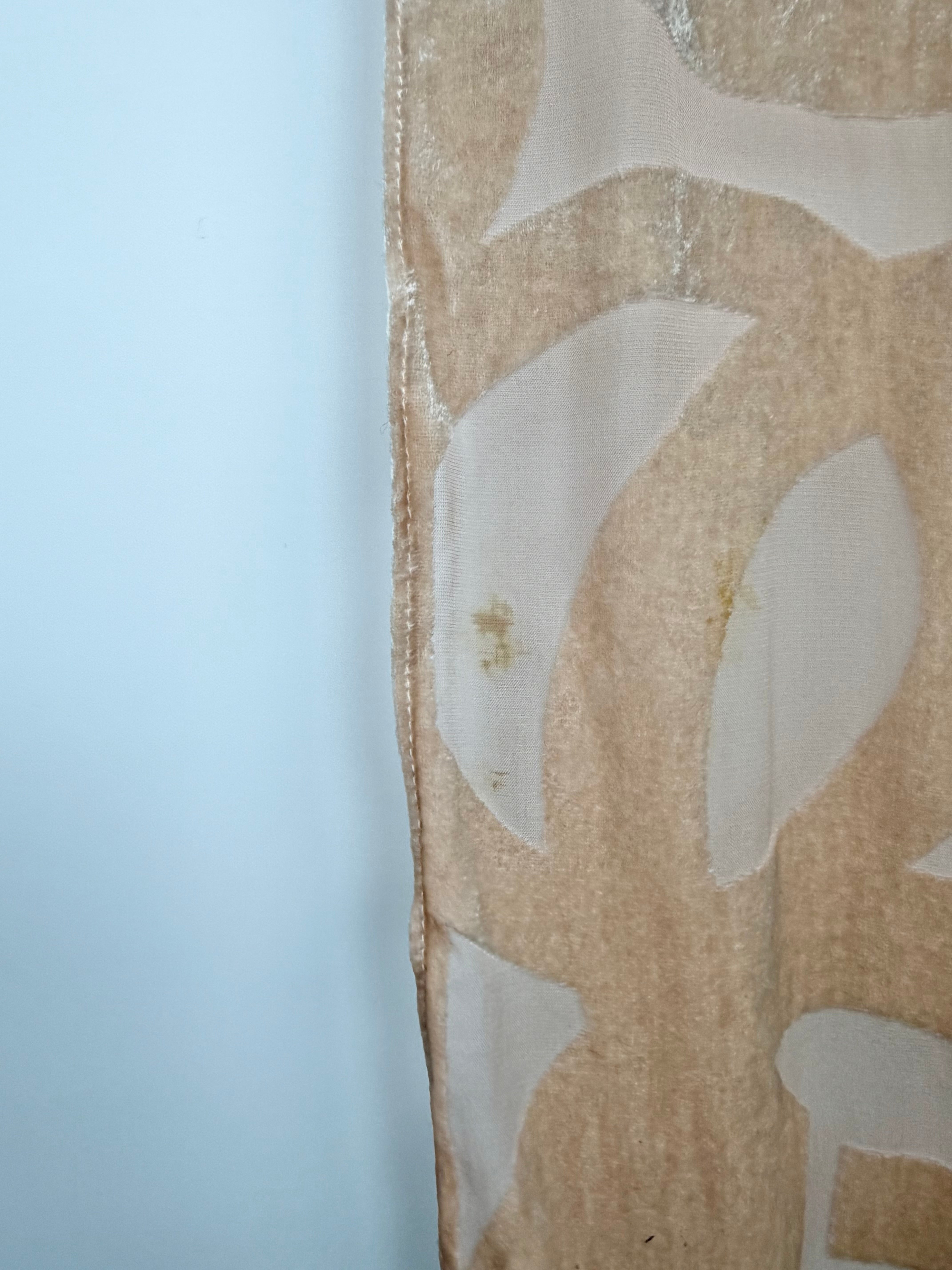 Salvatore Ferragamo Peach Burnt Velvet Scarf