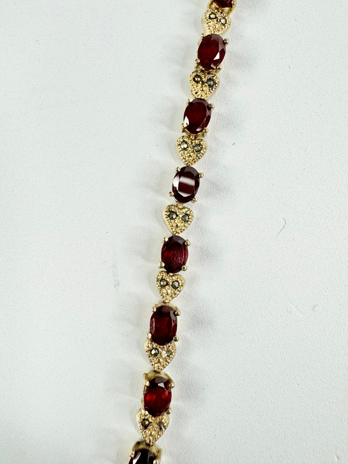 Red Gem & Heart Bracelet