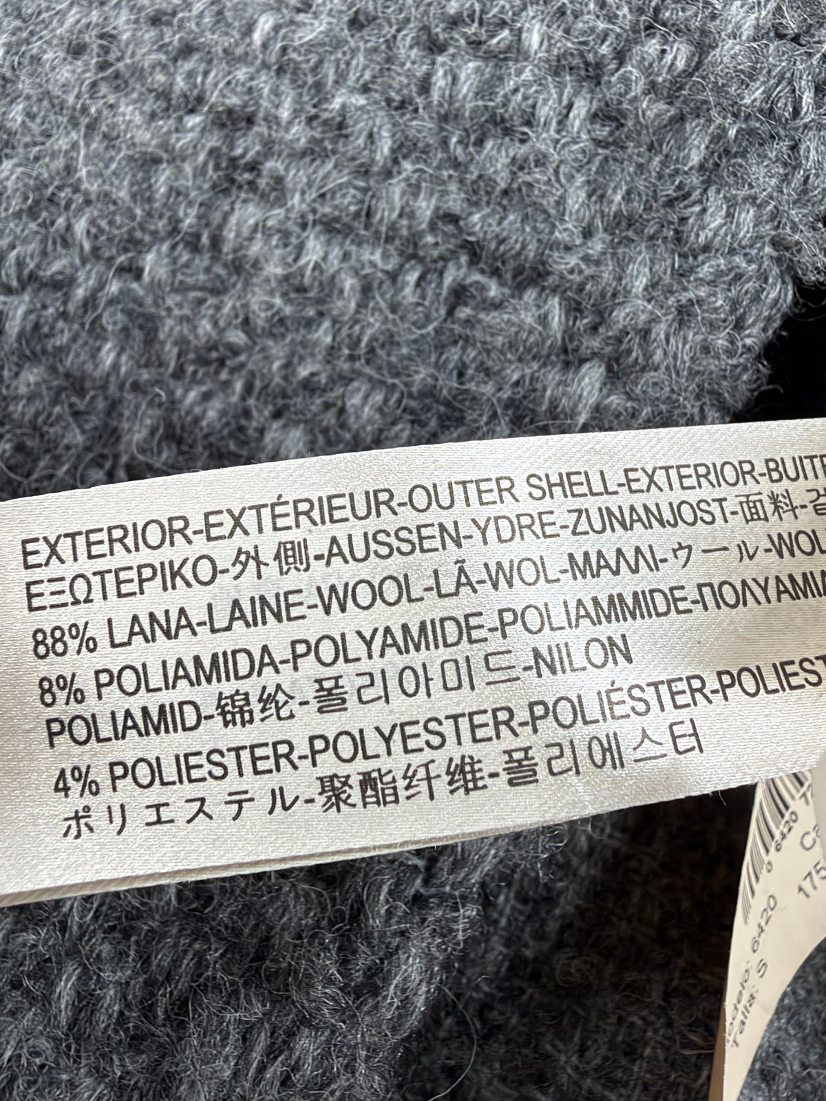 Massimo Dutti Ash Grey Boucle Woold Coat - AU8/10