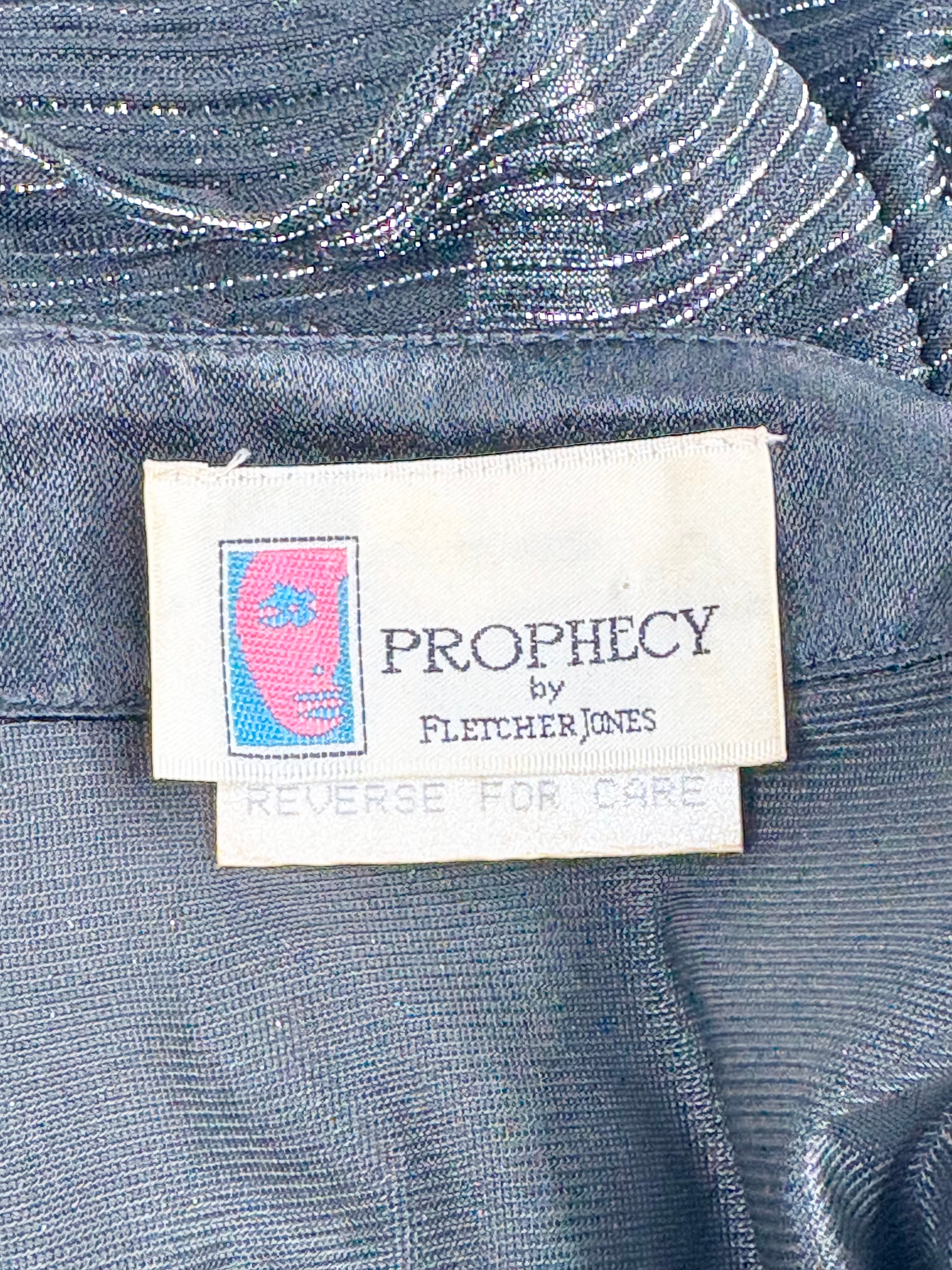 Vintage 70s Prophecy by Fletcher Jones Black Sheer Ribbed Strappy Top - AU10/12