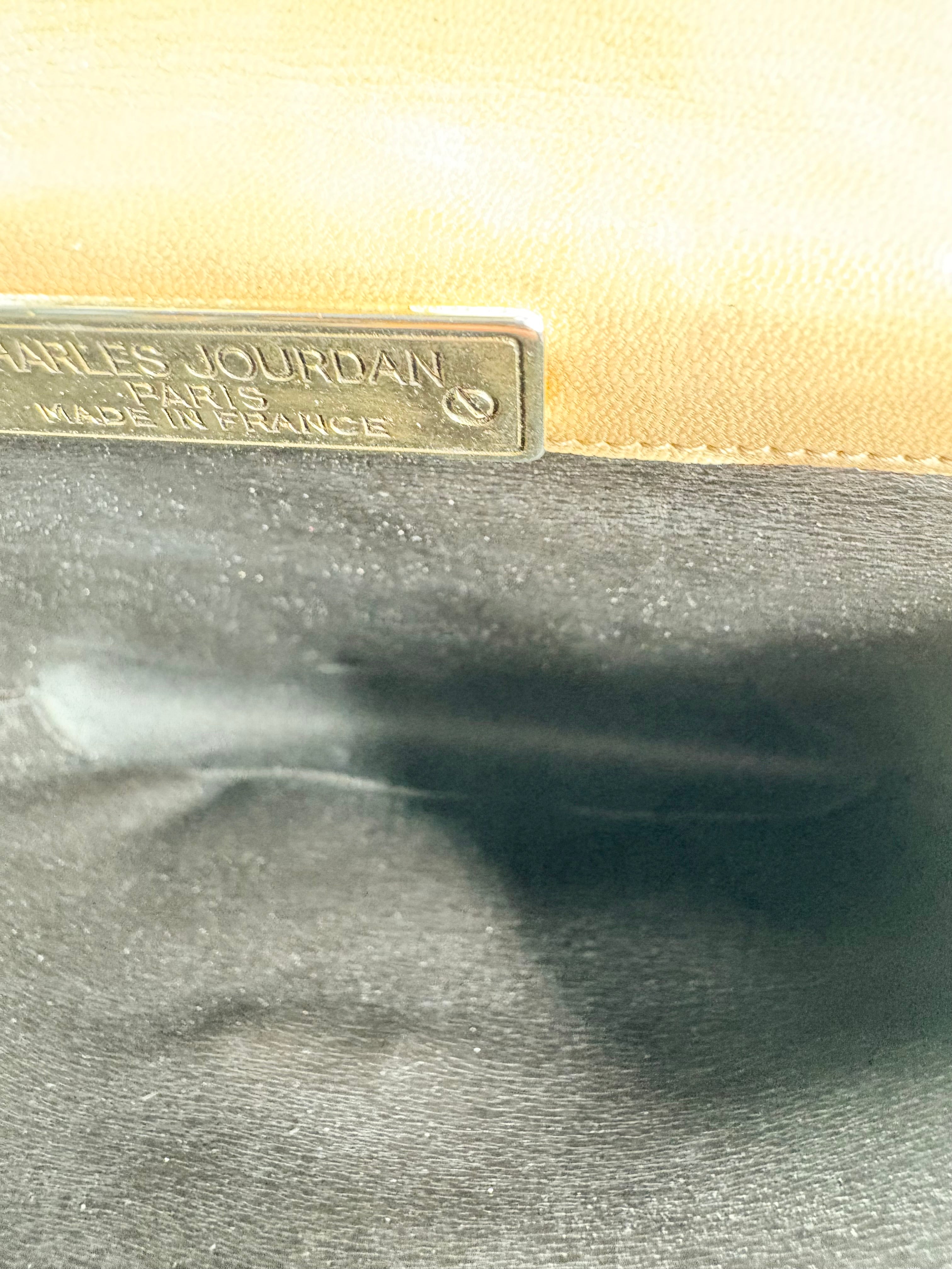 Charles Jourdan Beige Leather Mini Envelope Crossbody Bag