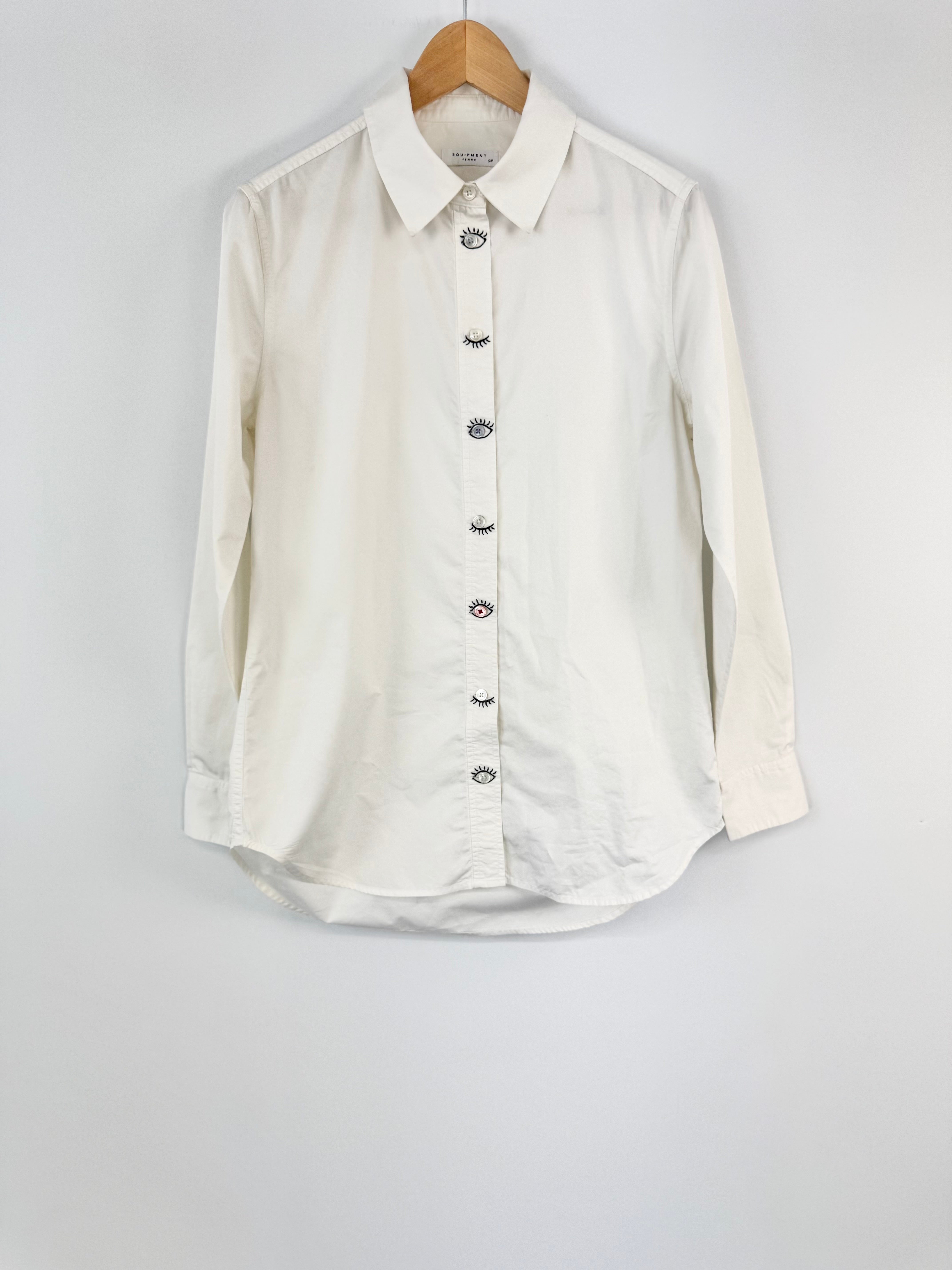 Equipment White Eye Embroidered Blouse - AU8/10