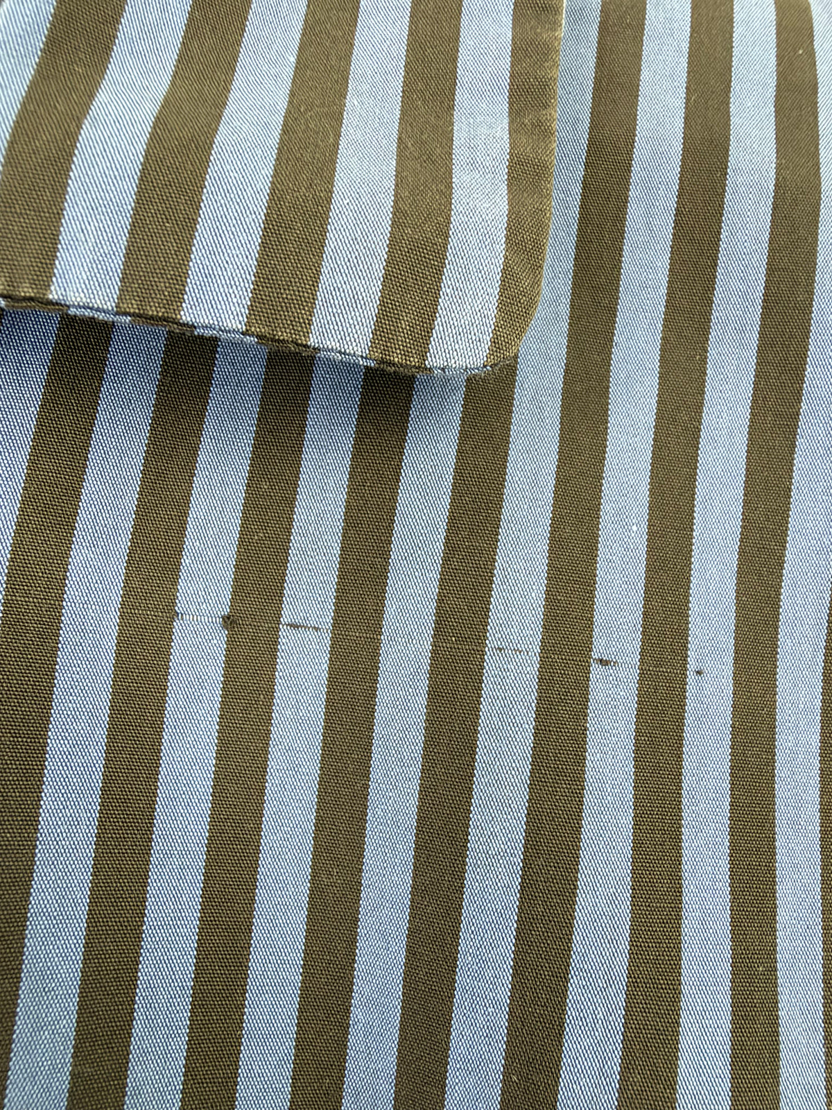 Tekla Blue & Brown Striped Organic Cotton Shirt - M