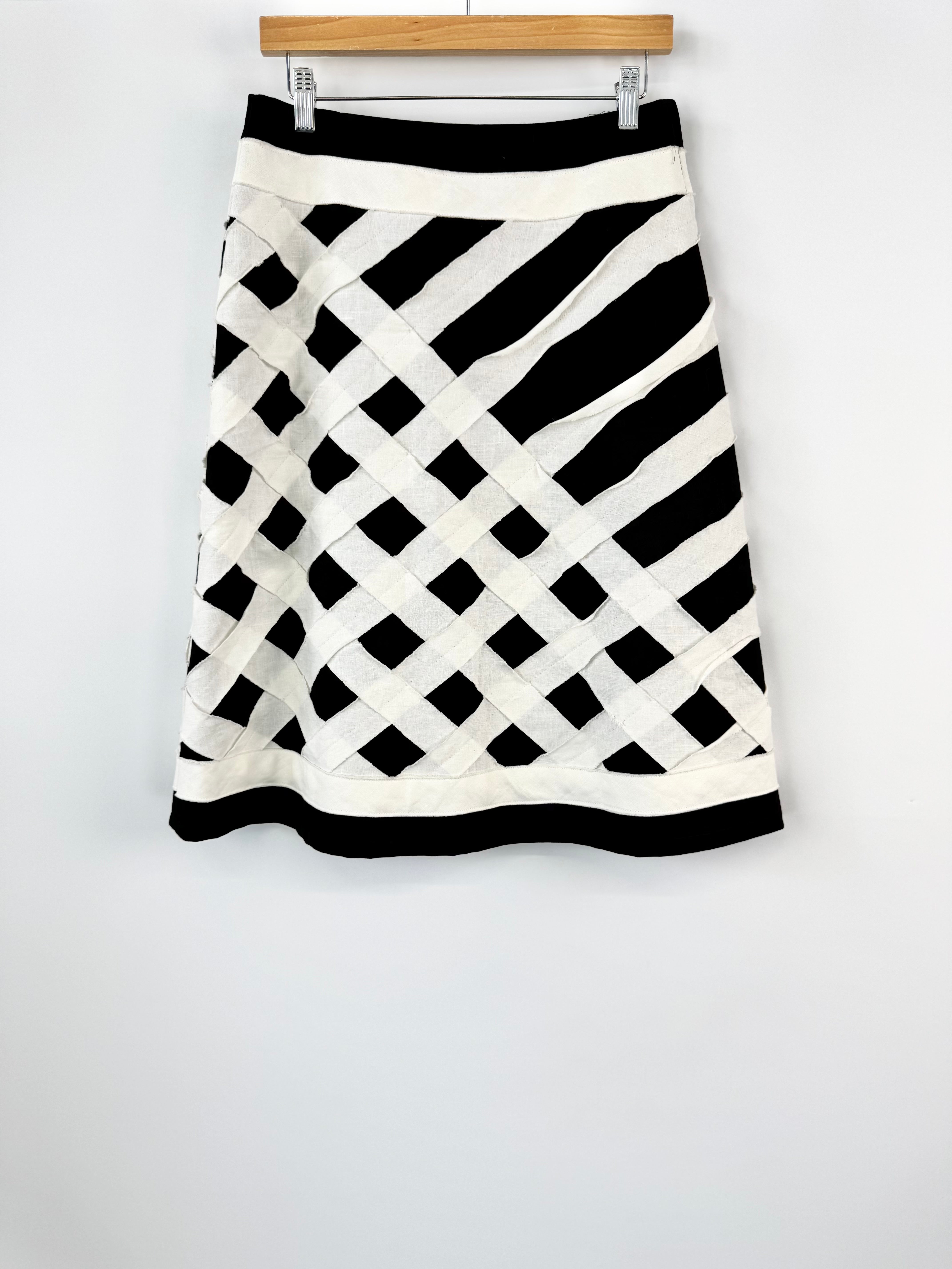 BERSERK BLACK AND WHITE MIDI SKIRT - AU8/10