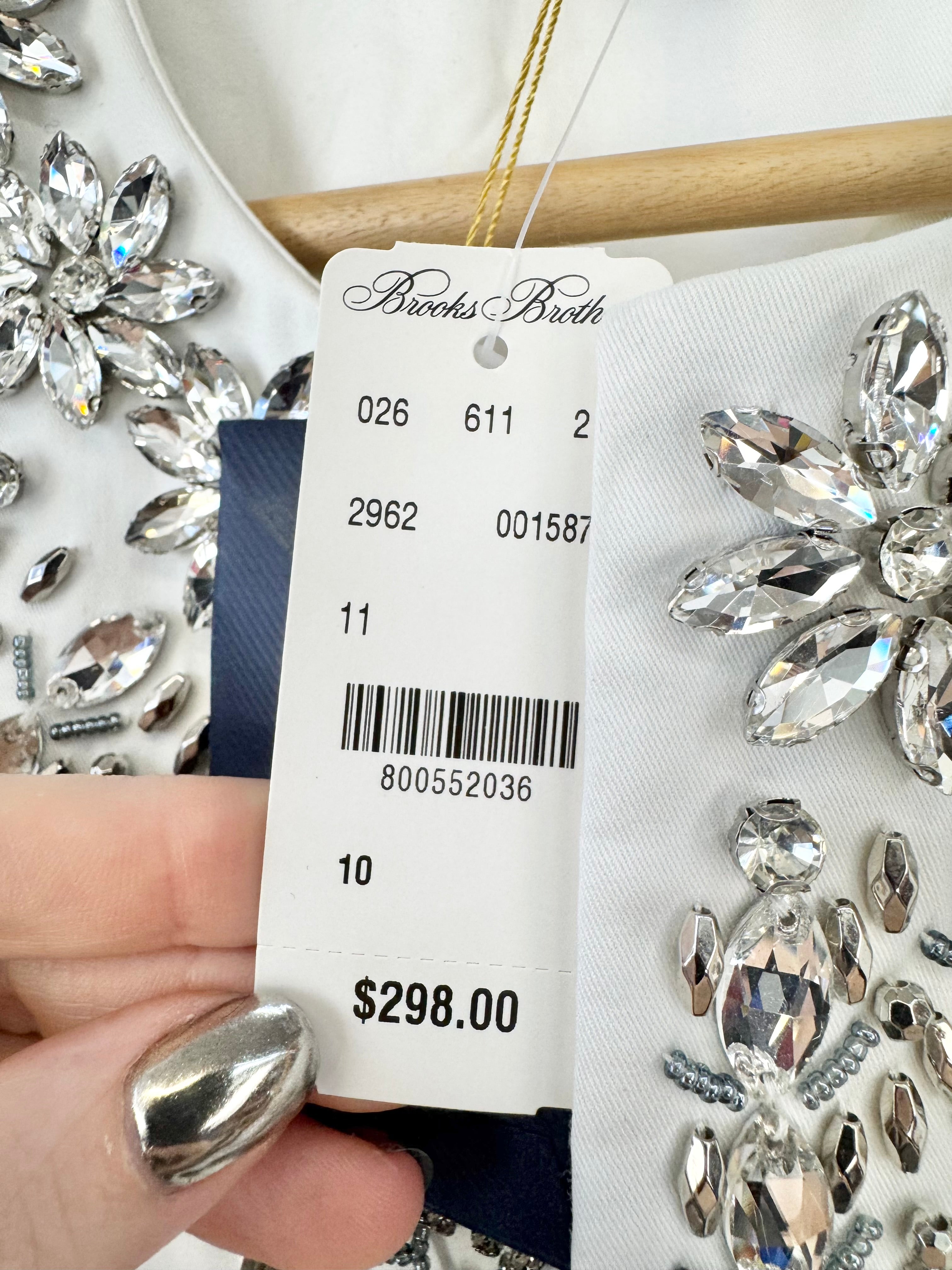 Brooks Brothers Bejeweled White Jacket NWT - AU10