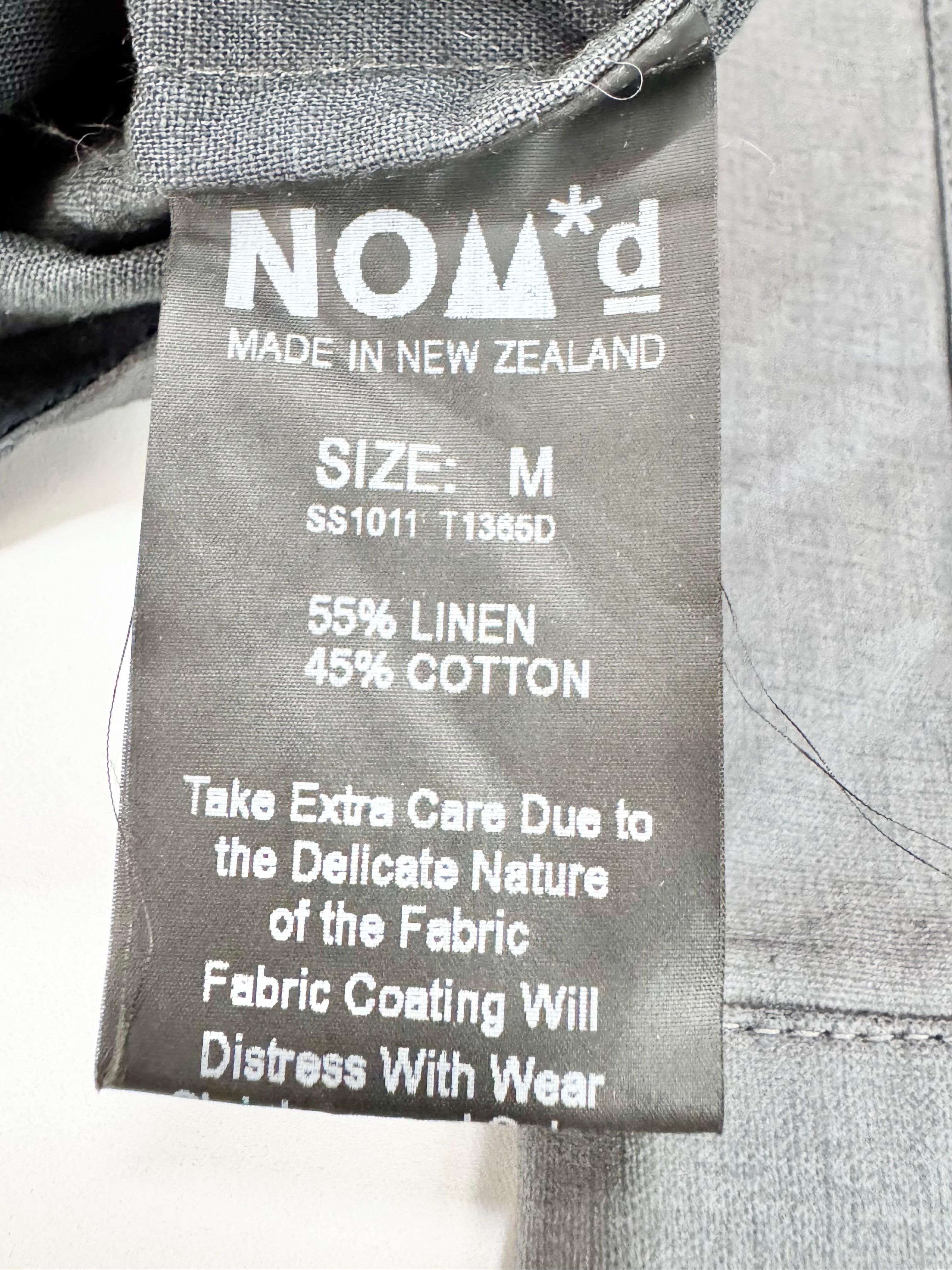 Nom*D Slate Grey Avant-Garde Linen Blend Cut Out Shirt - AU10/12