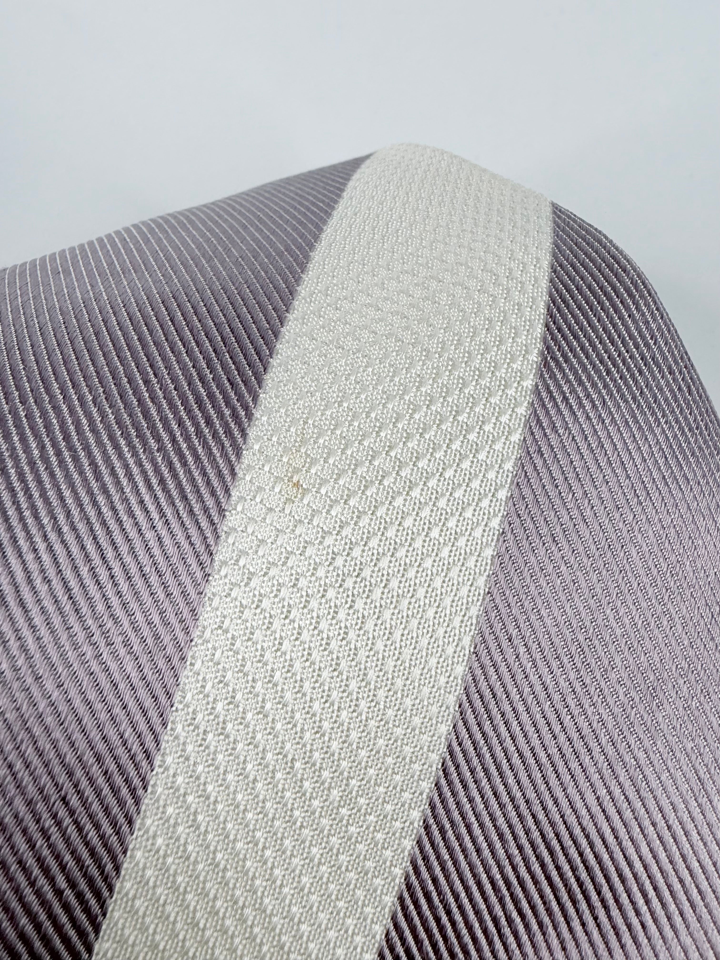 Giorgio Armani Mauve & Ivory Striped Silk Tie