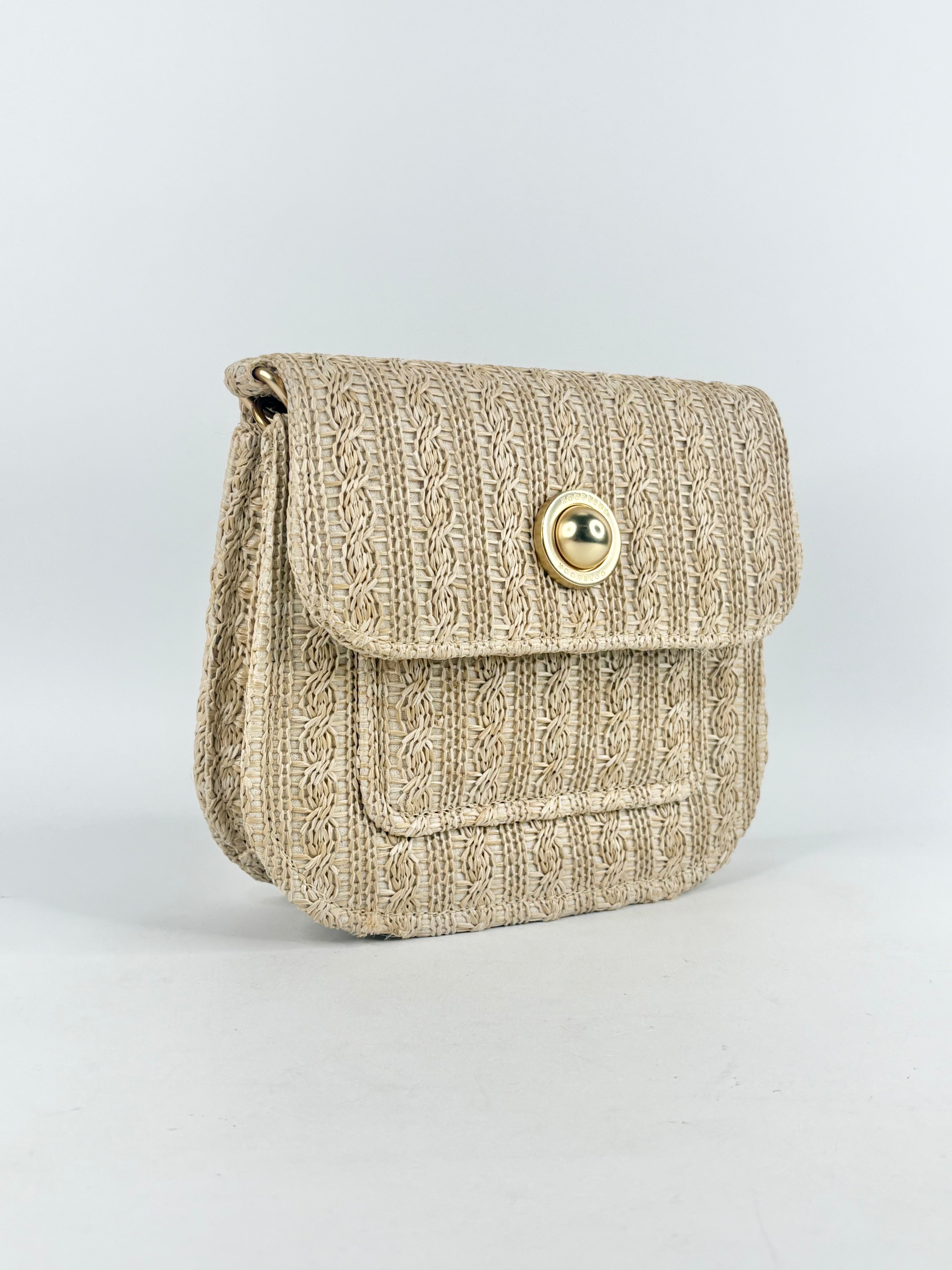 Kooreloo Raffia & Gold Toned 'Finesse' Shoulder Bag