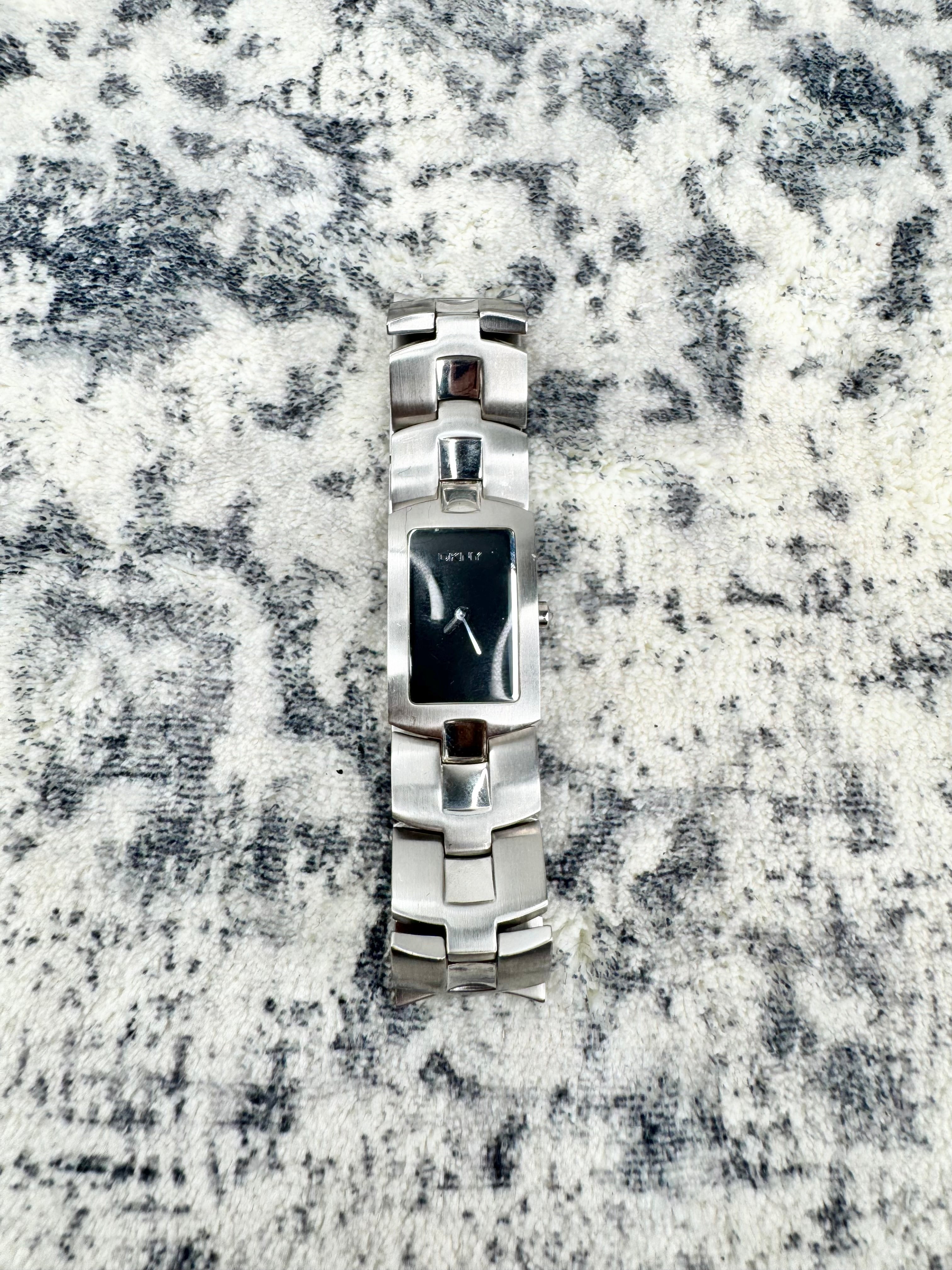 DKNY Black Dial Rectangular Watch