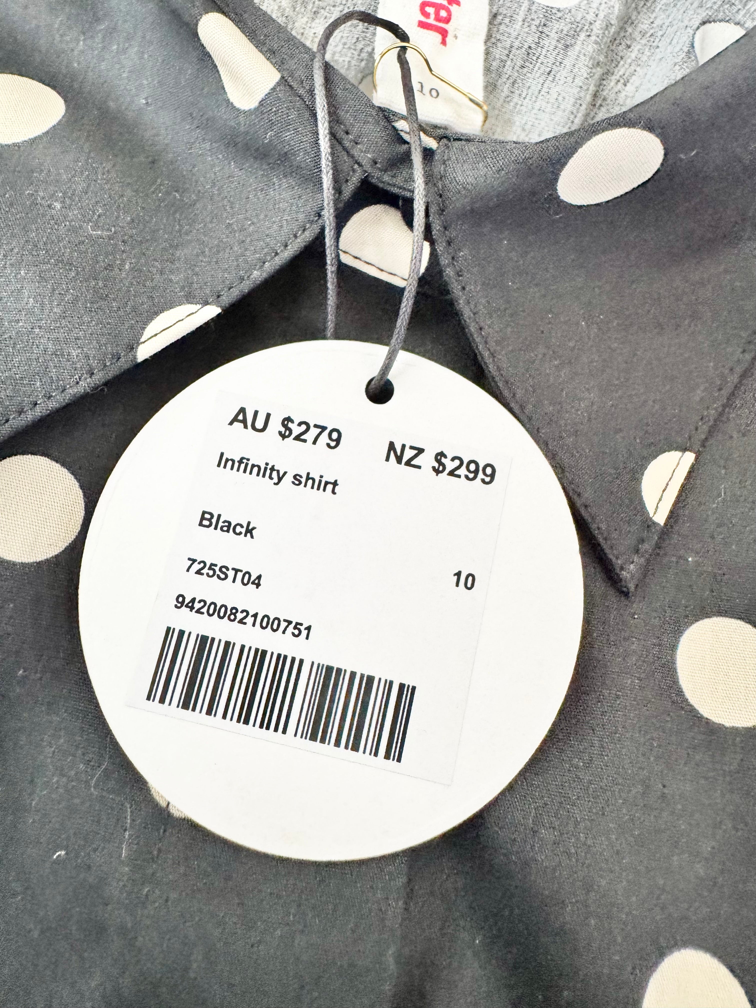 Sylvester Black & White 'Infinity' Shirt NWT - AU10