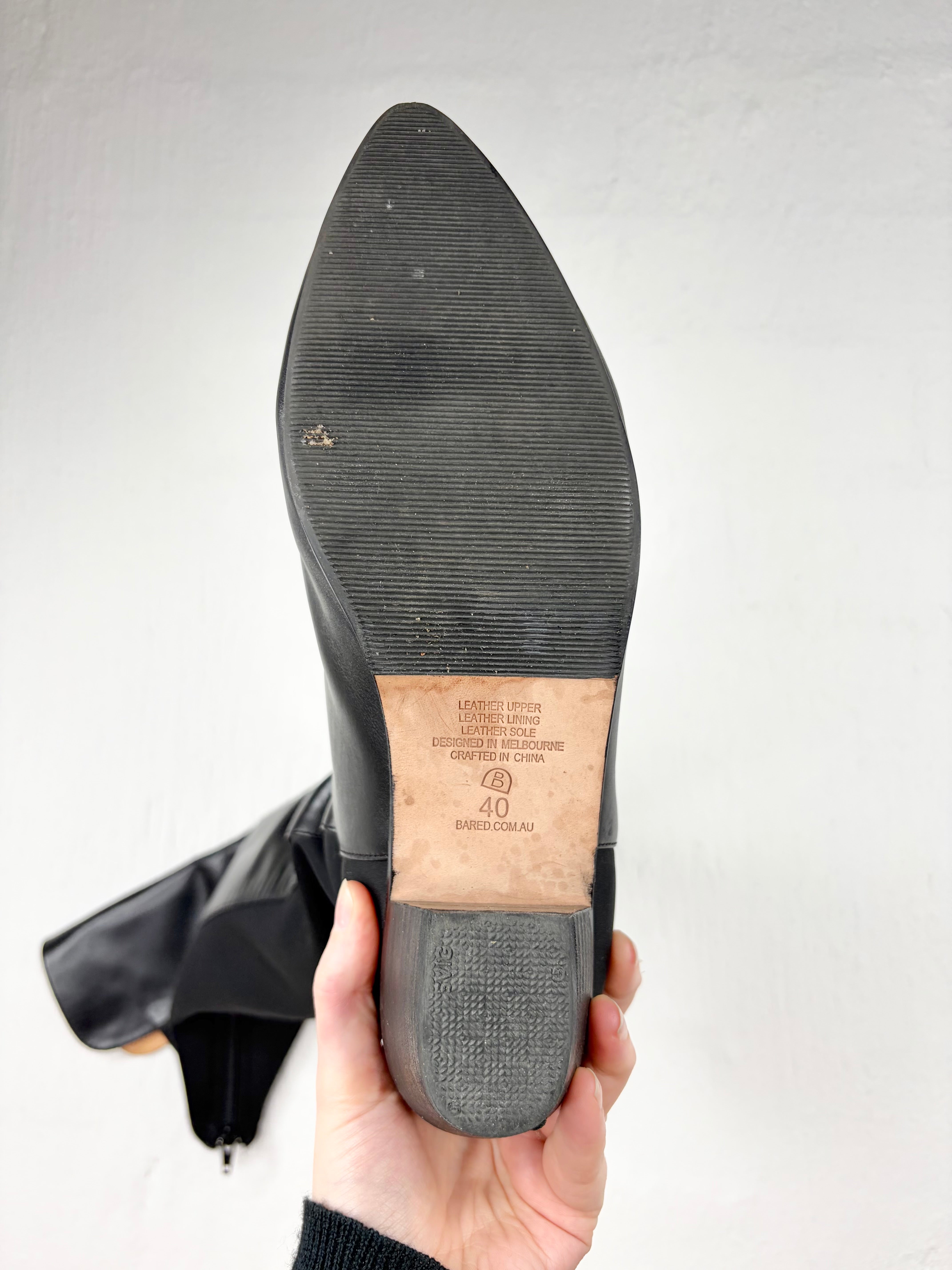 Bared Footwear Long Black Boot - EU40
