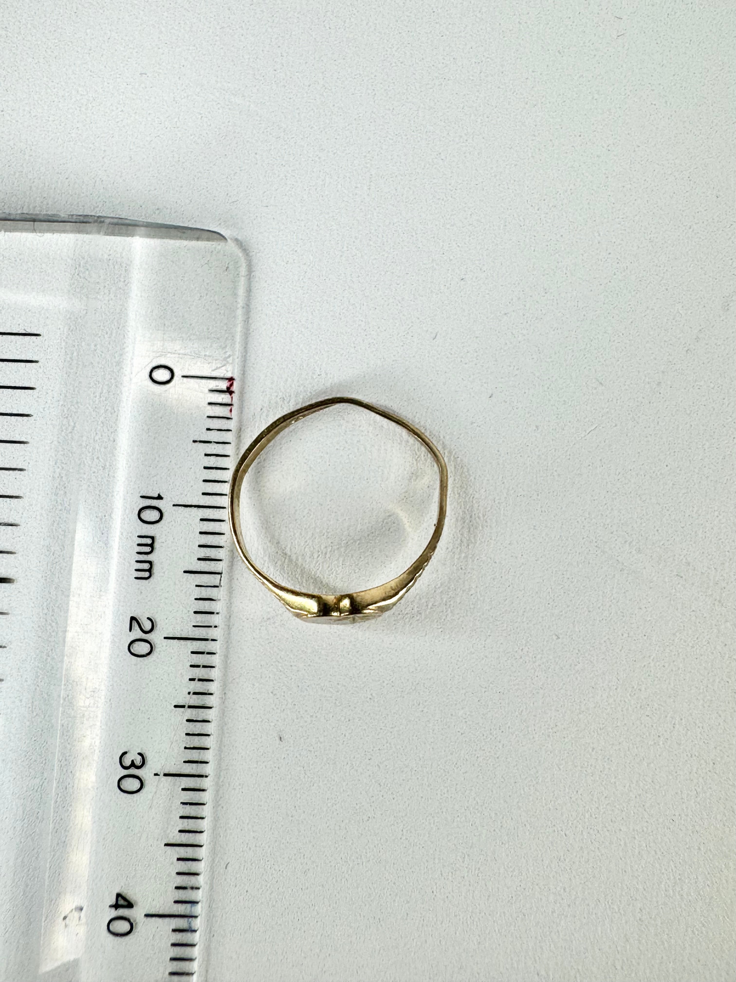 9ct Gold Engraved Childs Signet Ring