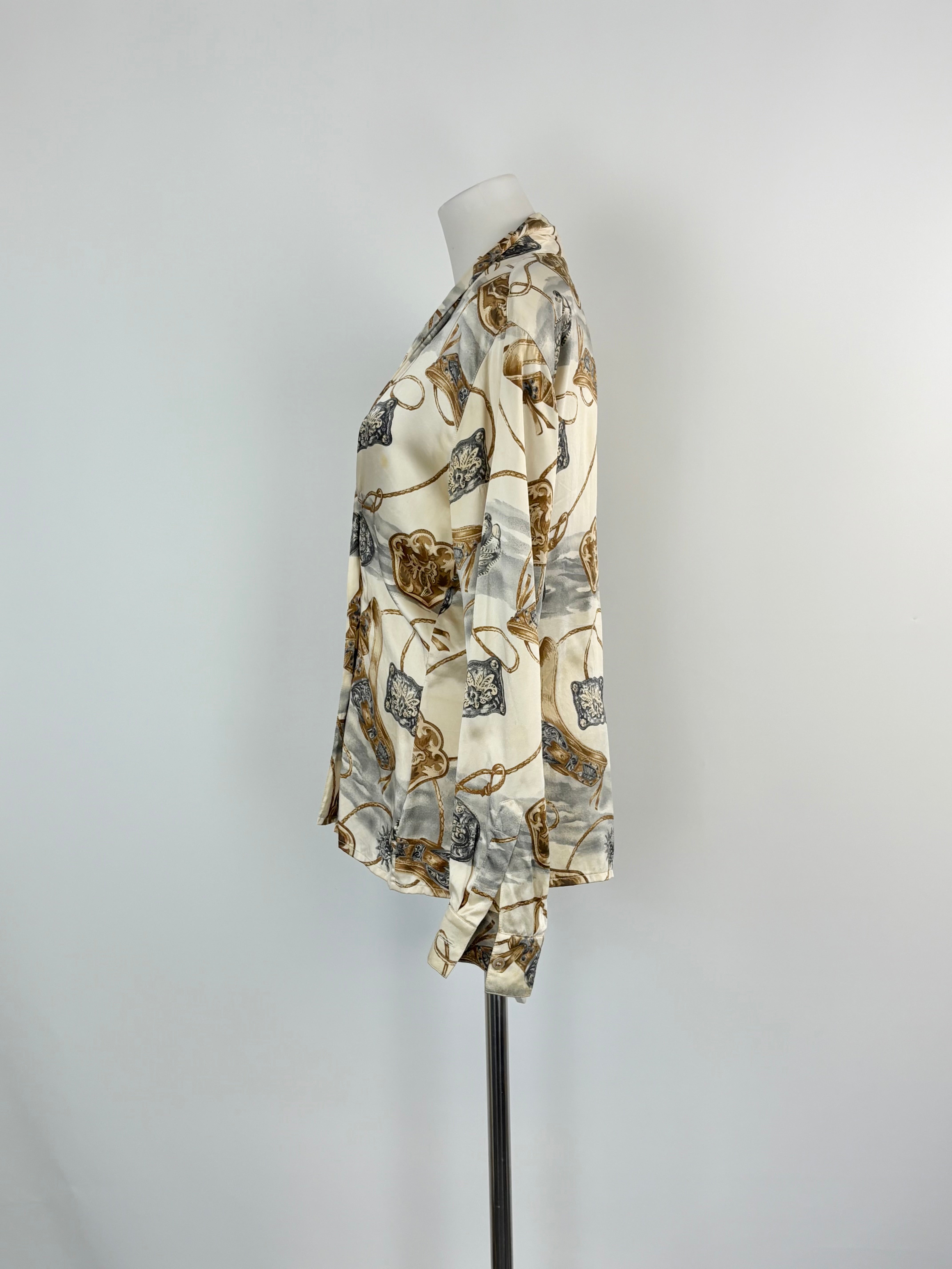 Escada by Margaretha Ley Vintage Patterned Silk Blouse - AU10