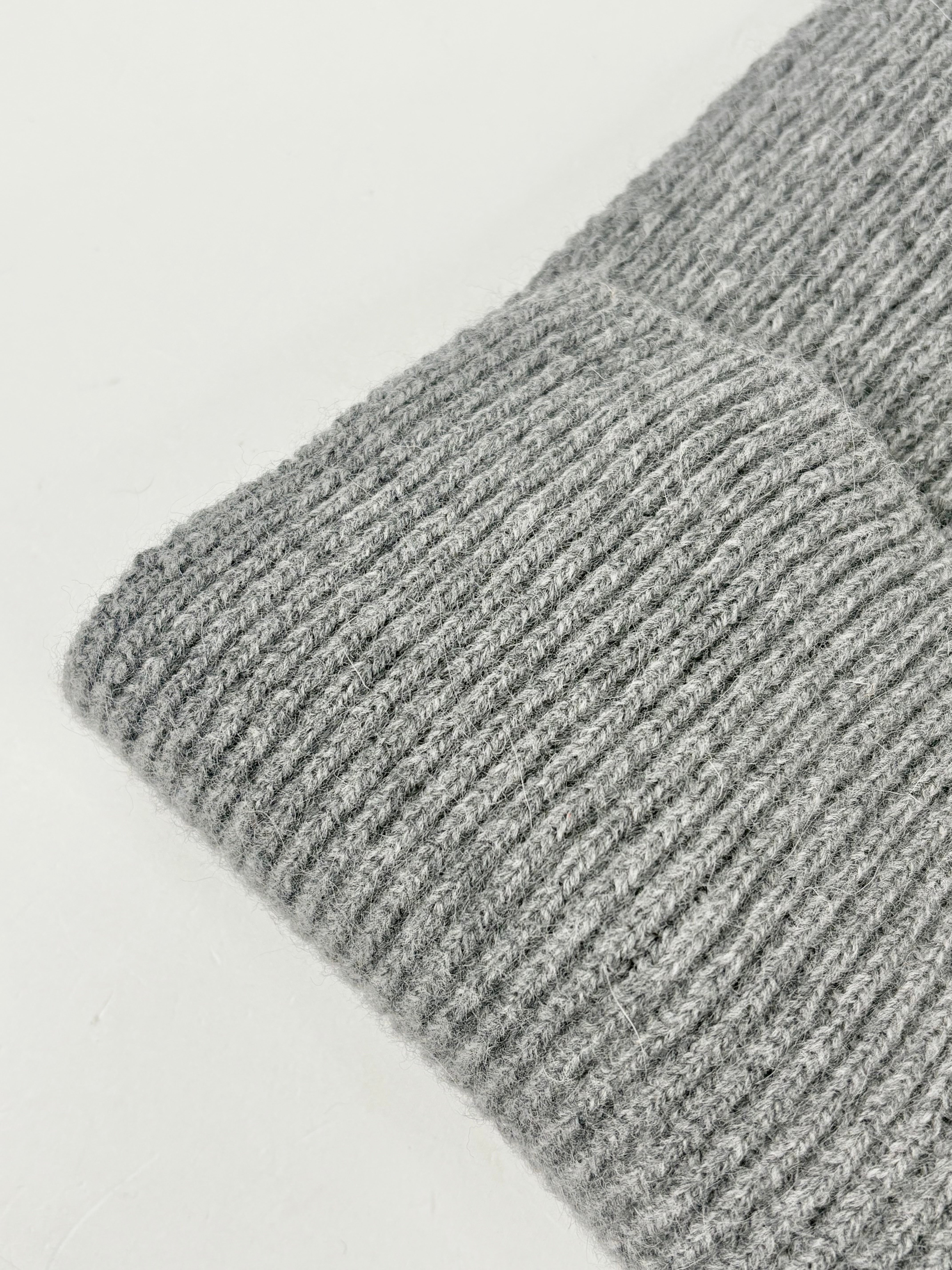 Johnstons of Elgin Charcoal Rib-Knit Wool Scarf