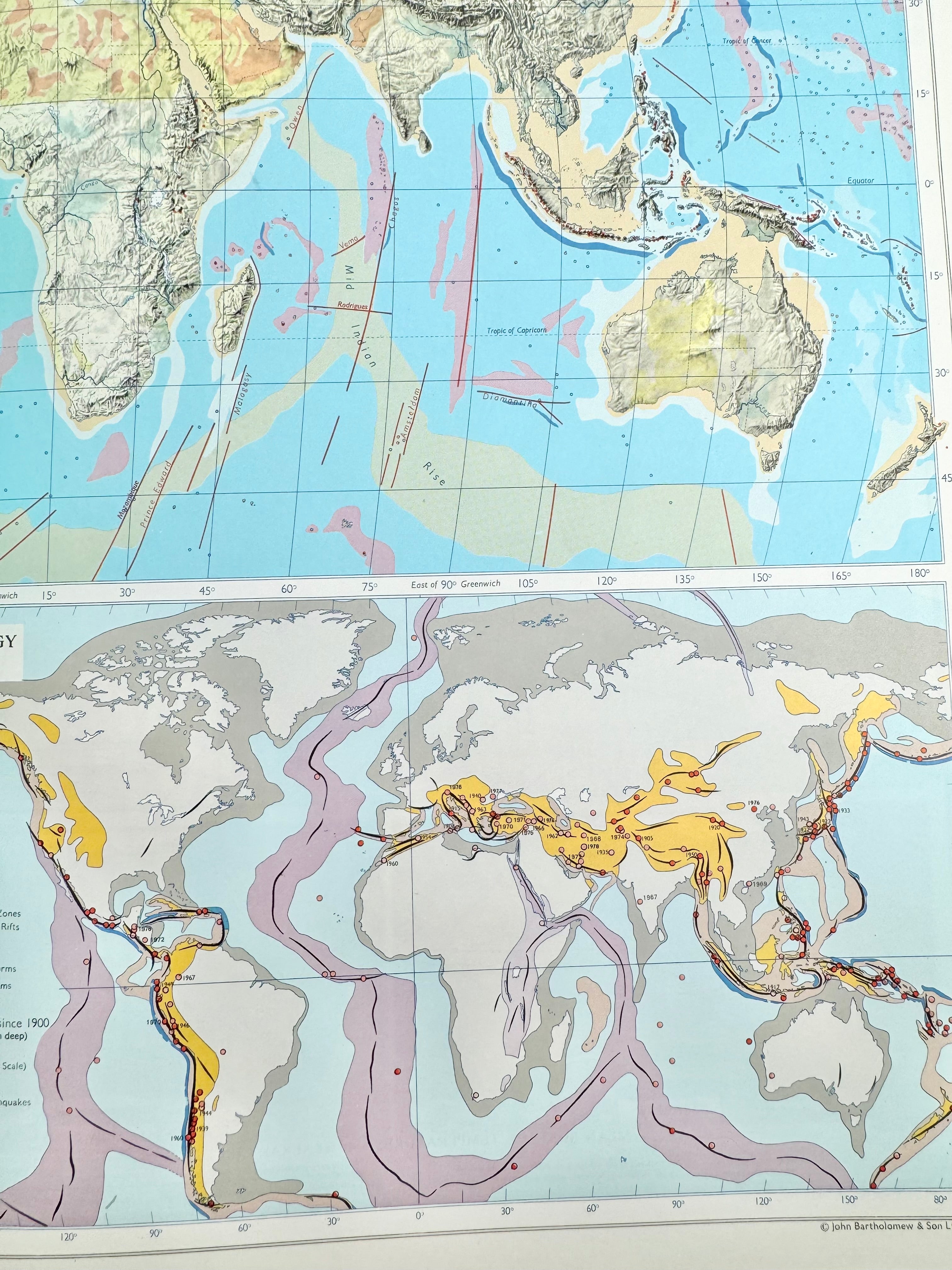 1983 Royal Geographical Society Leather Bound Atlas Book