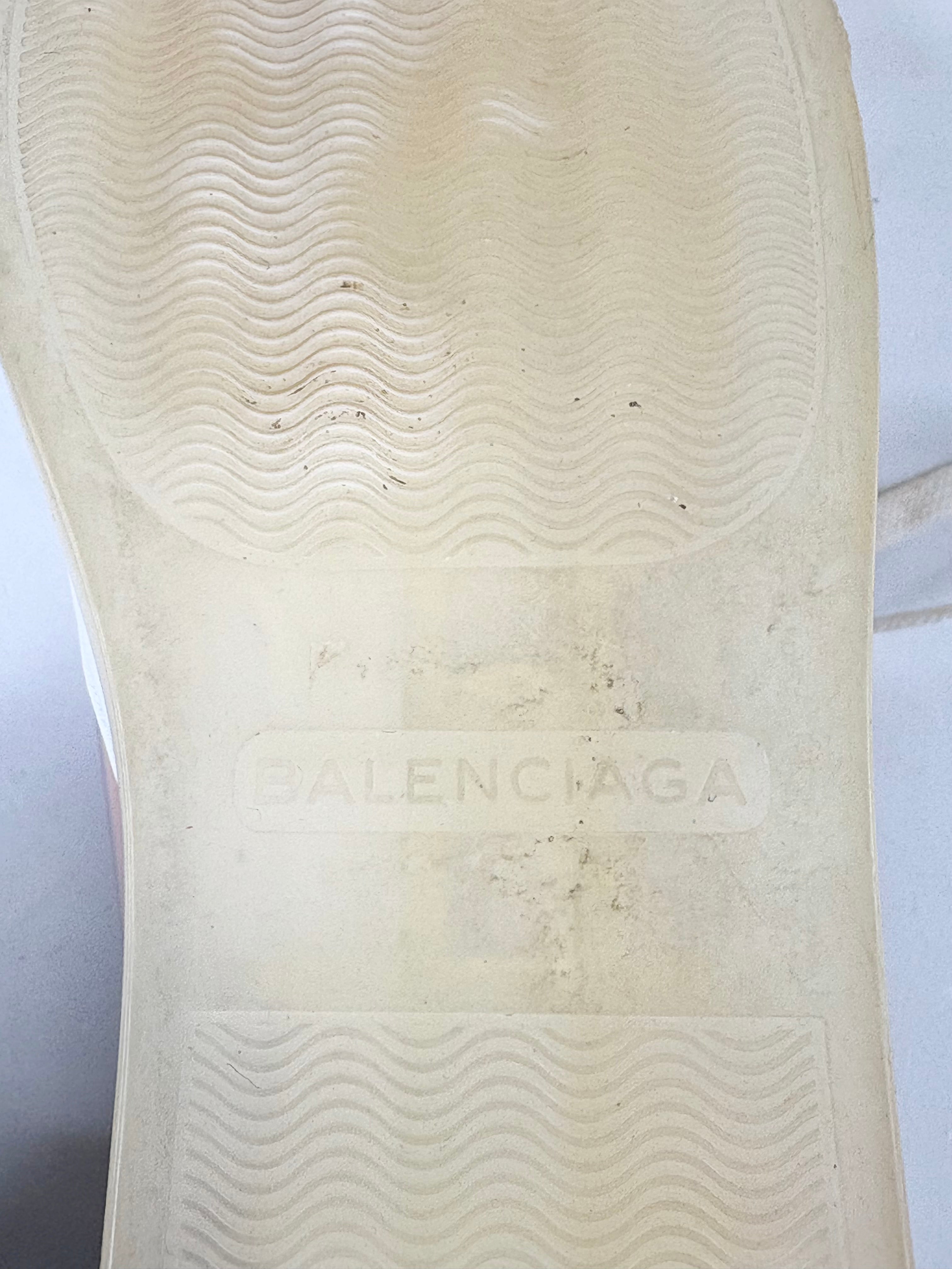 Balenciaga Peach & Burnt Orange Suede Contrast High-Top Sneakers - EU38