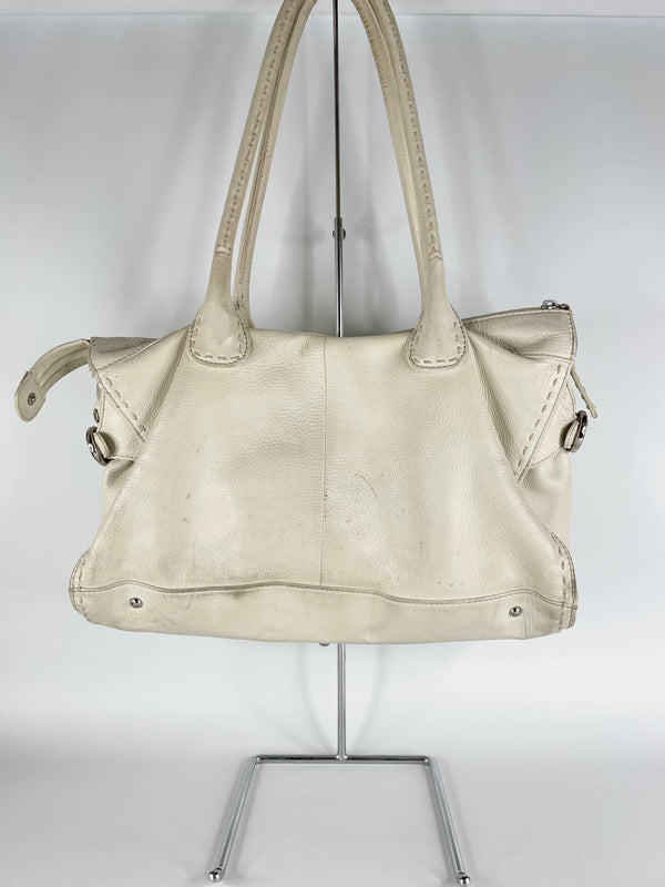 Oroton White Leather Tote Bag