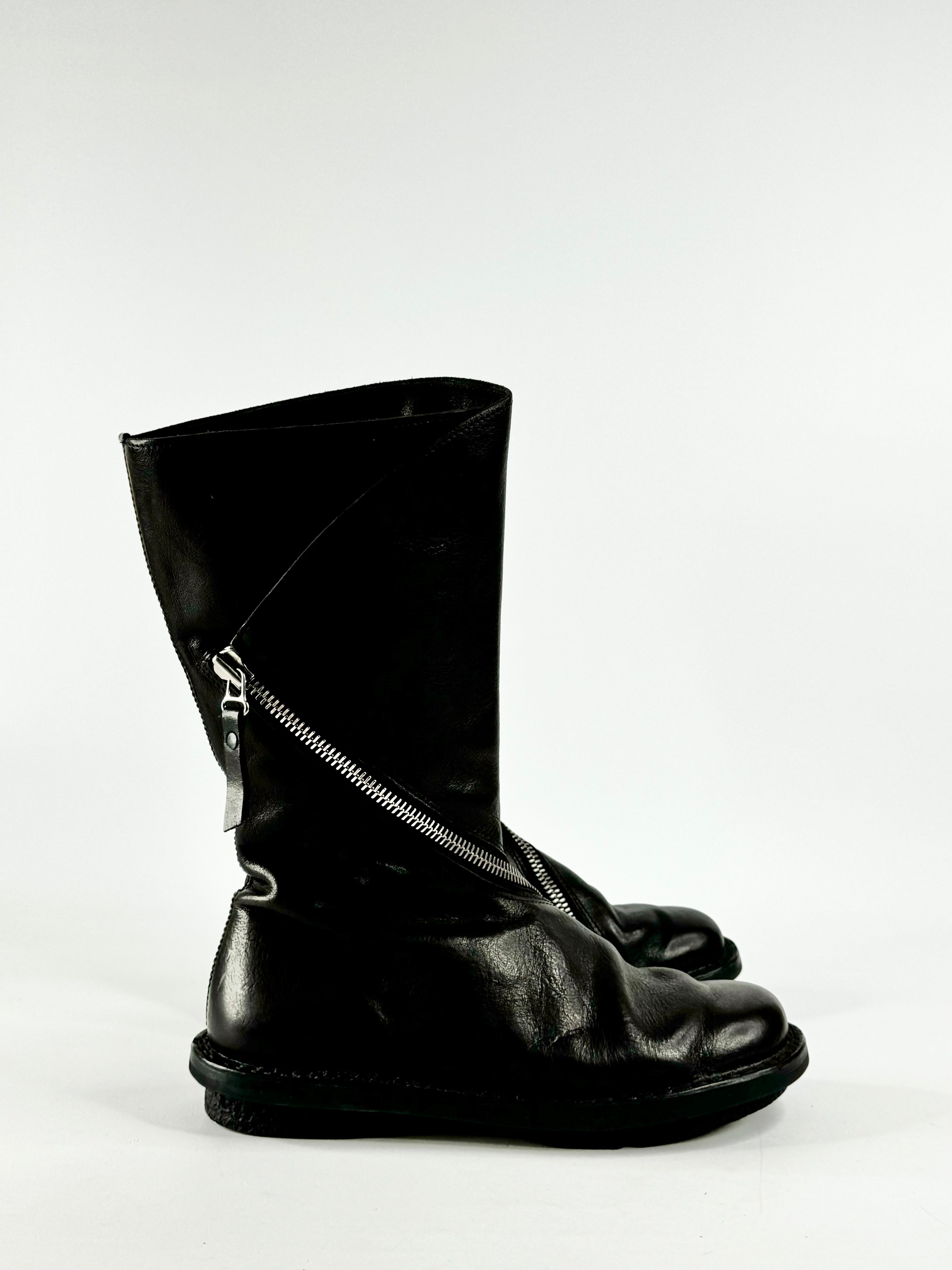 Trippen Black Zipper Calf Boots - EU38