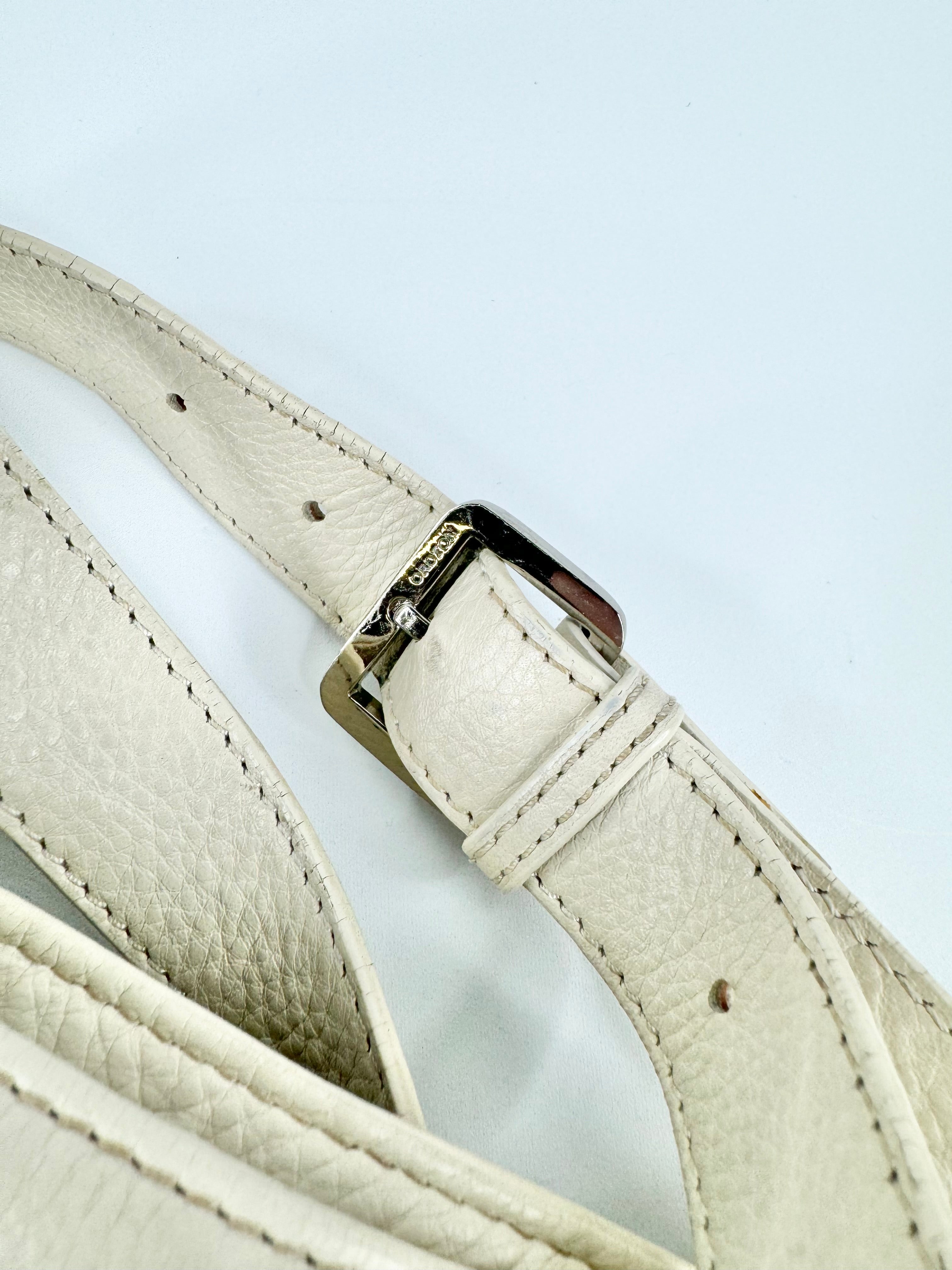 Oroton Cream Monogrammed Fabric & Leather Cross Body Bag