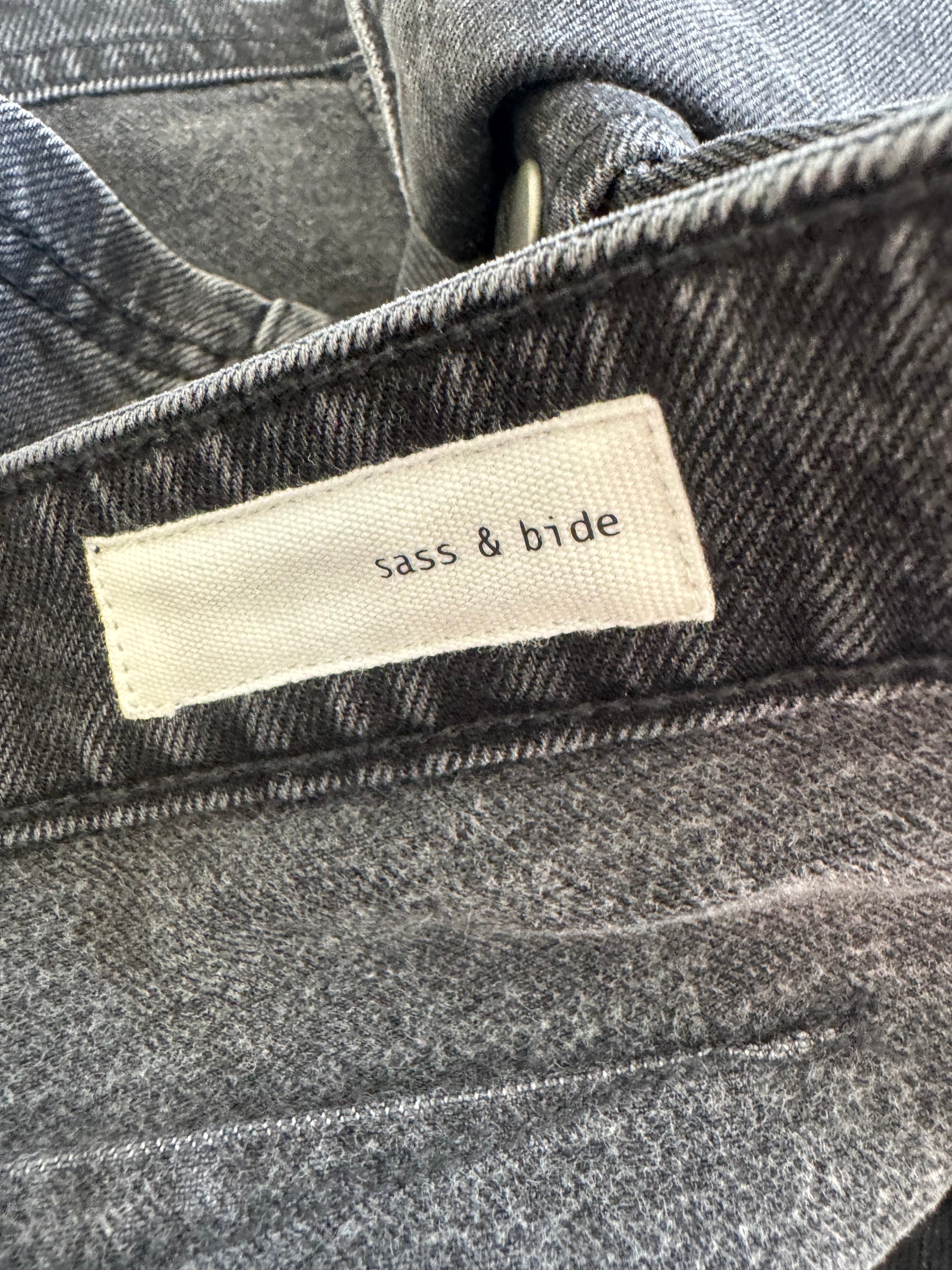 Sass & Bide Grey Denim 'Dark Knight' Cargo Pocket Mini Skirt - AU8