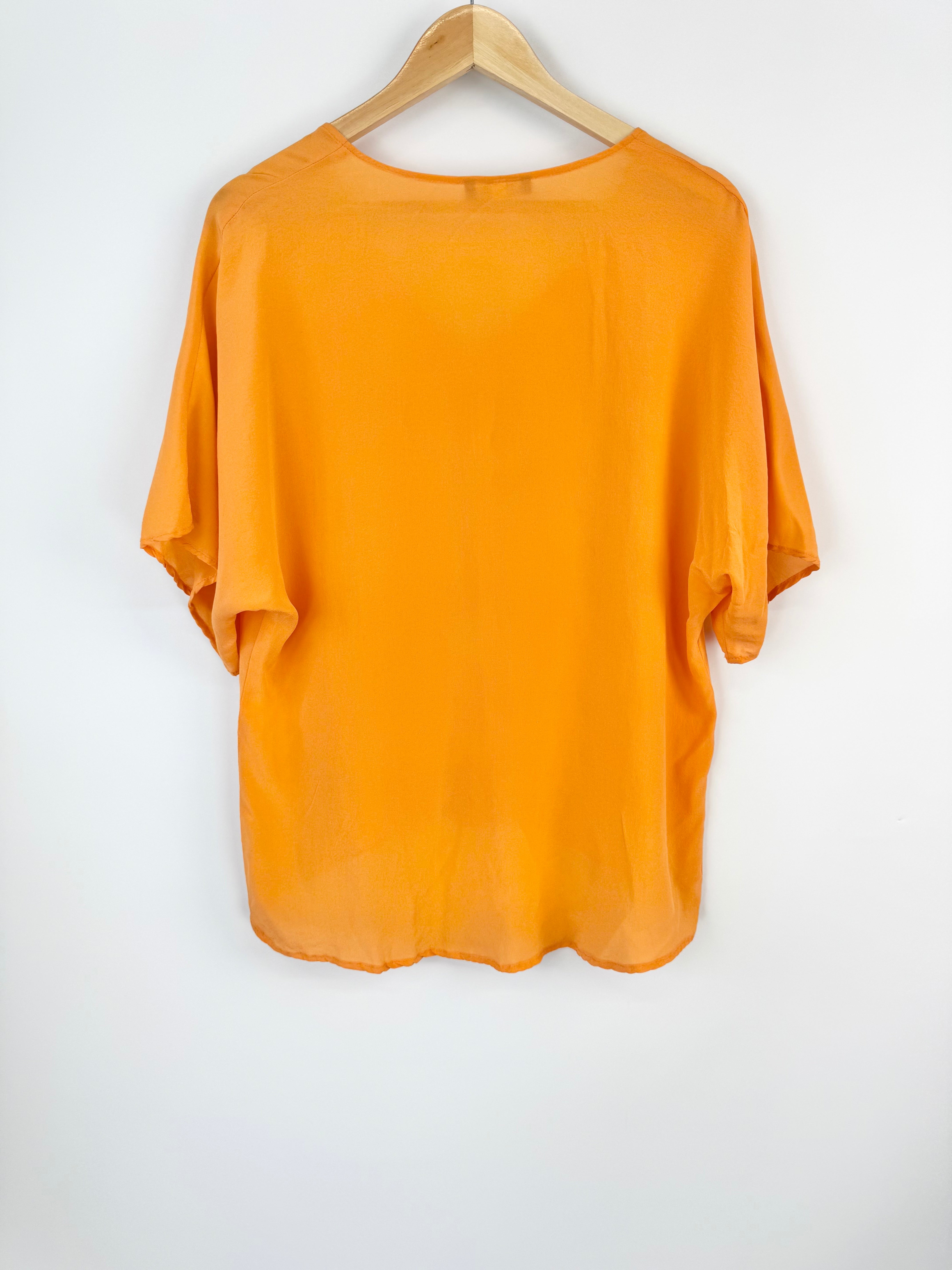 Hoss Clementine Orange Silk Blouse - AU10