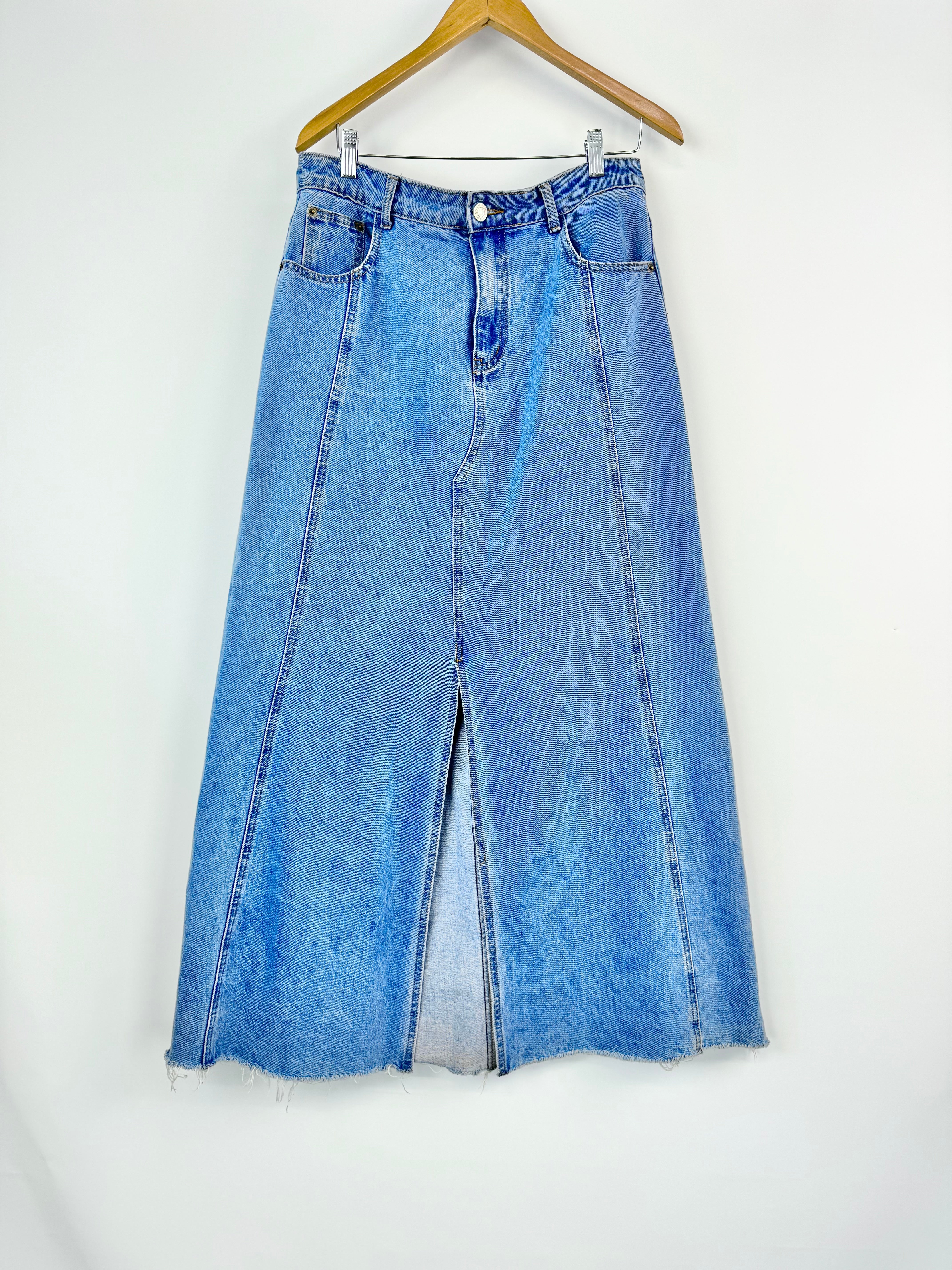 Dissh Light Blue Denim Looking Long Skirt - AU12